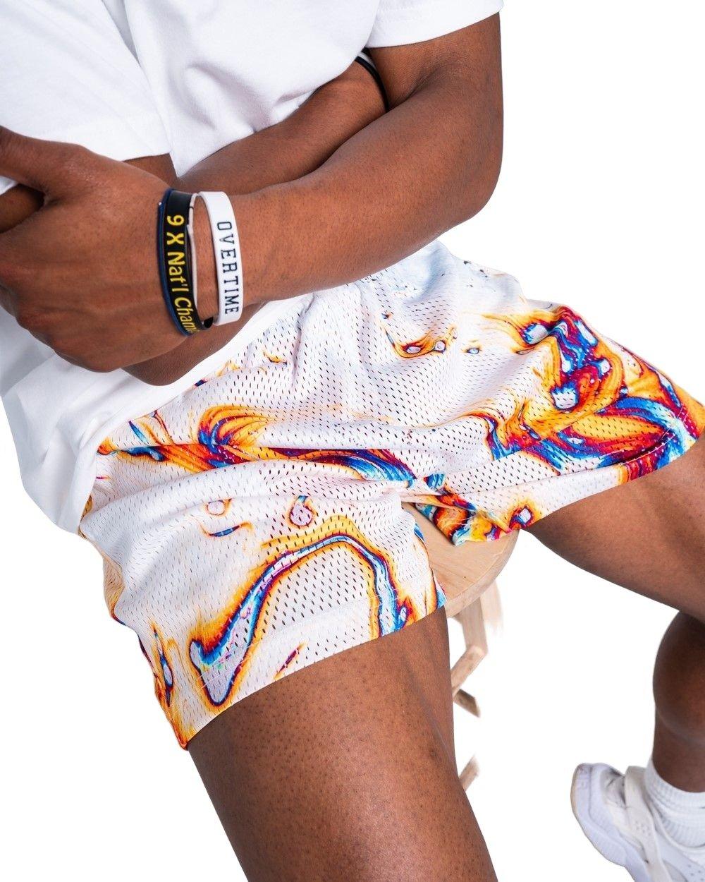 Overtime Men's Splash Printed Shorts - Multi - MULTI-COLOR Thumbnail View 3