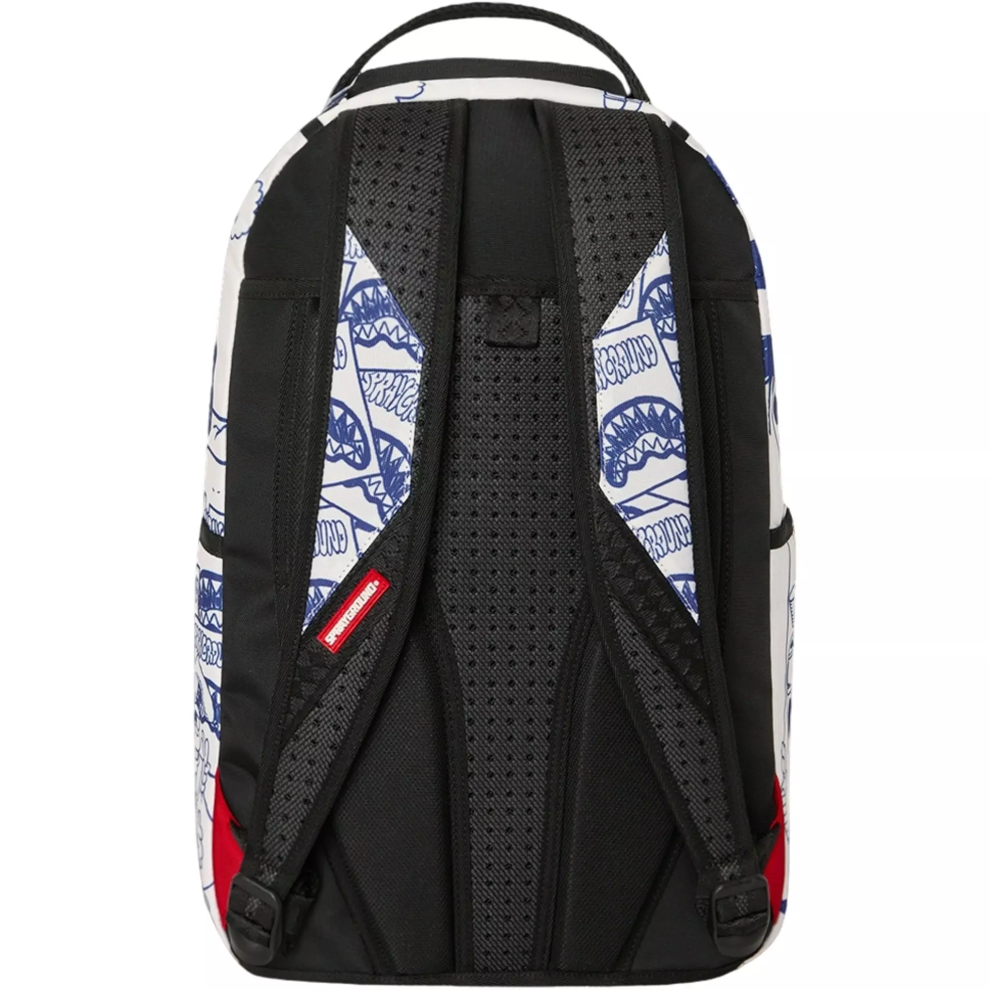 Sprayground Blue Ink Doodle Backpack - WHITE/BLUE