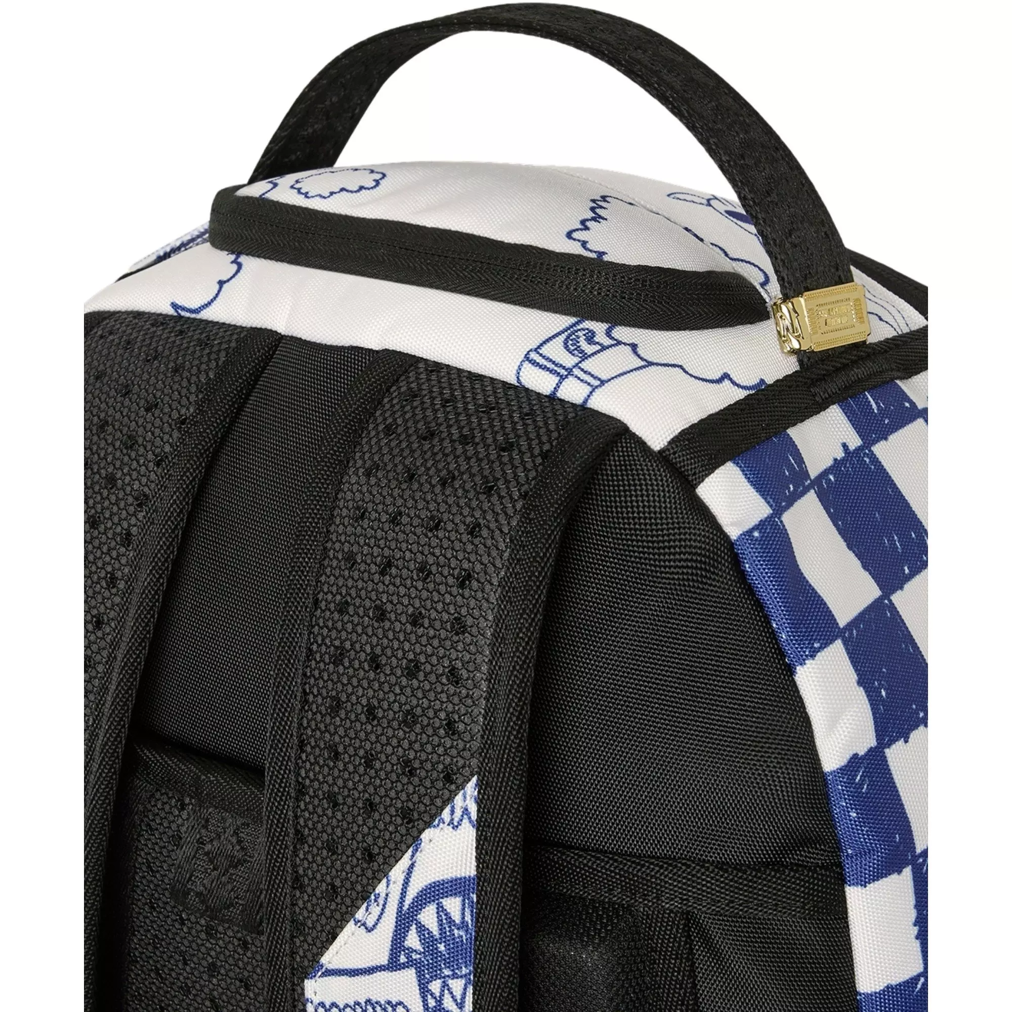Sprayground Blue Ink Doodle Backpack - WHITE/BLUE