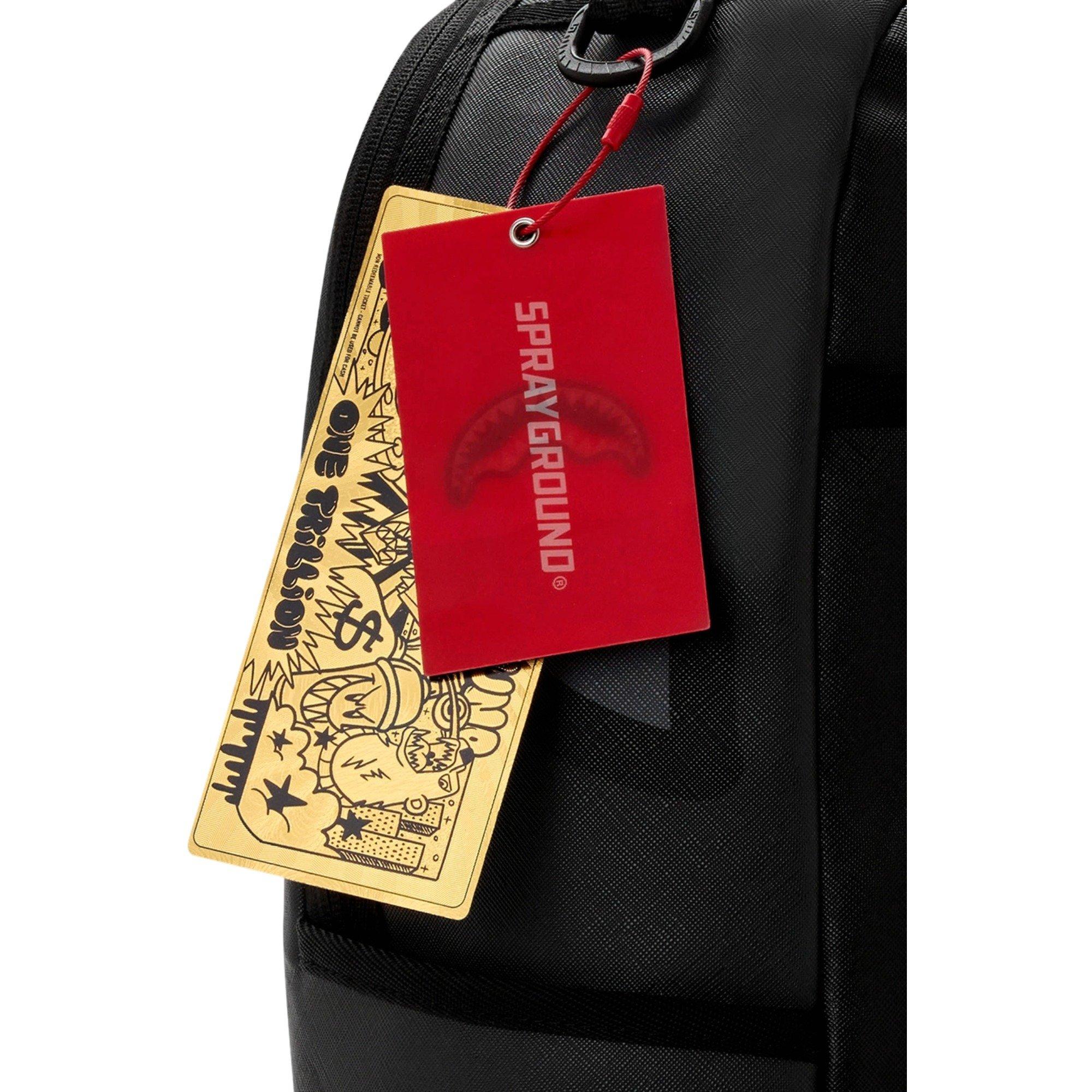 Sprayground Center Rip Check Backpack - BLACK/GREY Thumbnail View 8