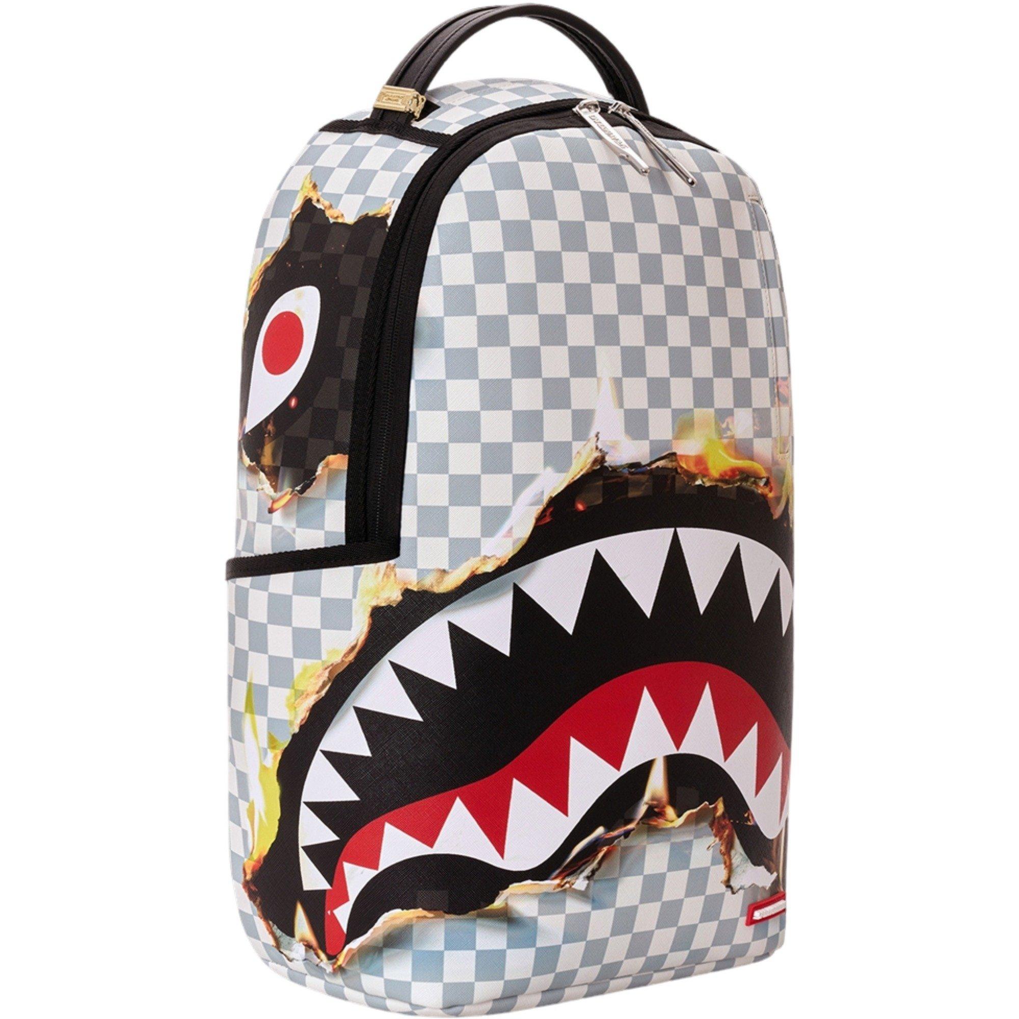Sprayground Check Melt Backpack - WHITE/BLACK Thumbnail View 3