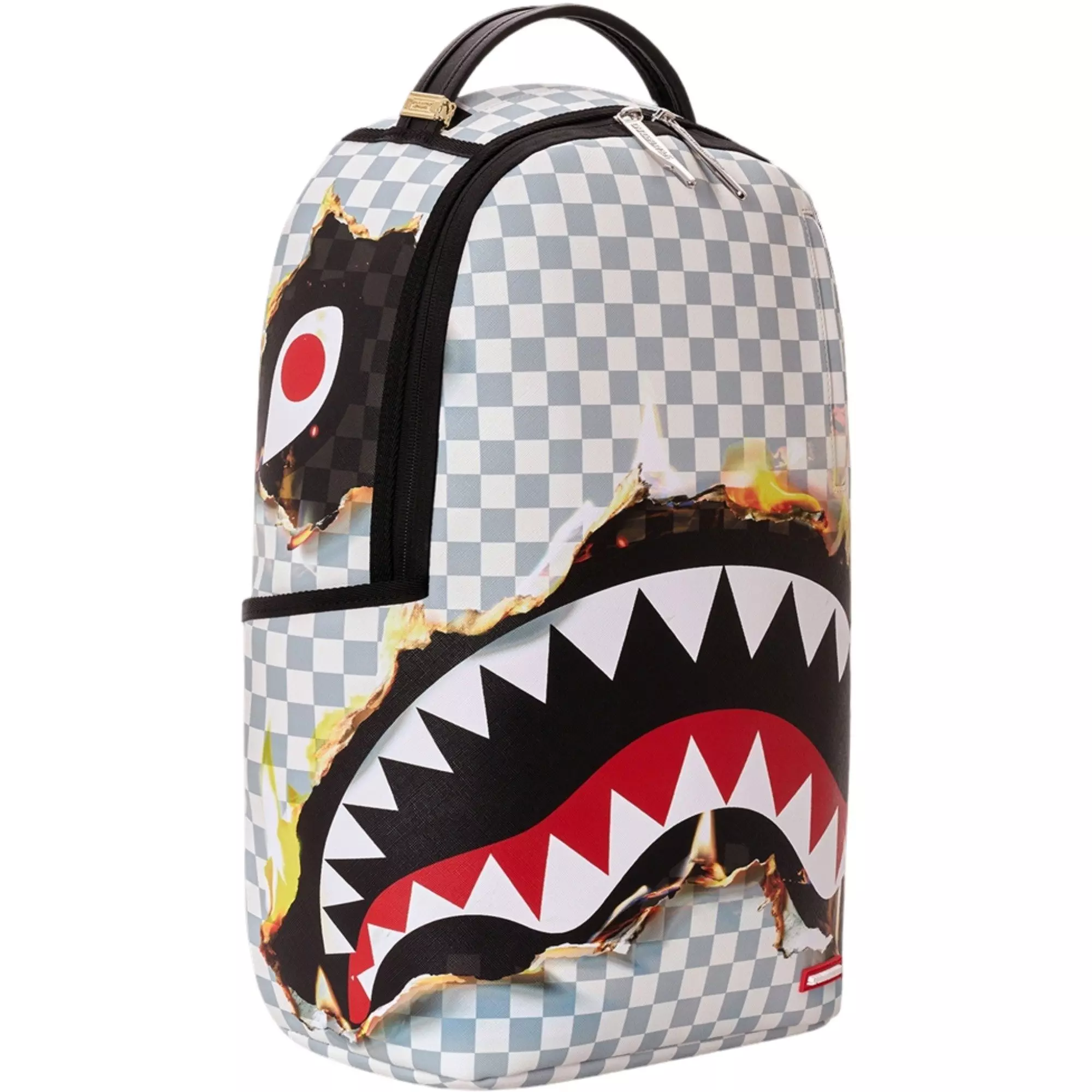 Sprayground Check Melt Backpack - WHITE/BLACK