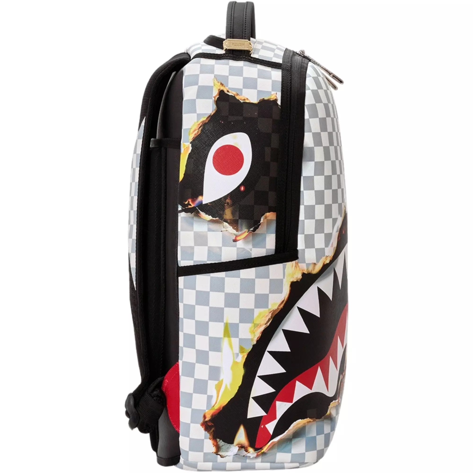 Sprayground Check Melt Backpack - WHITE/BLACK