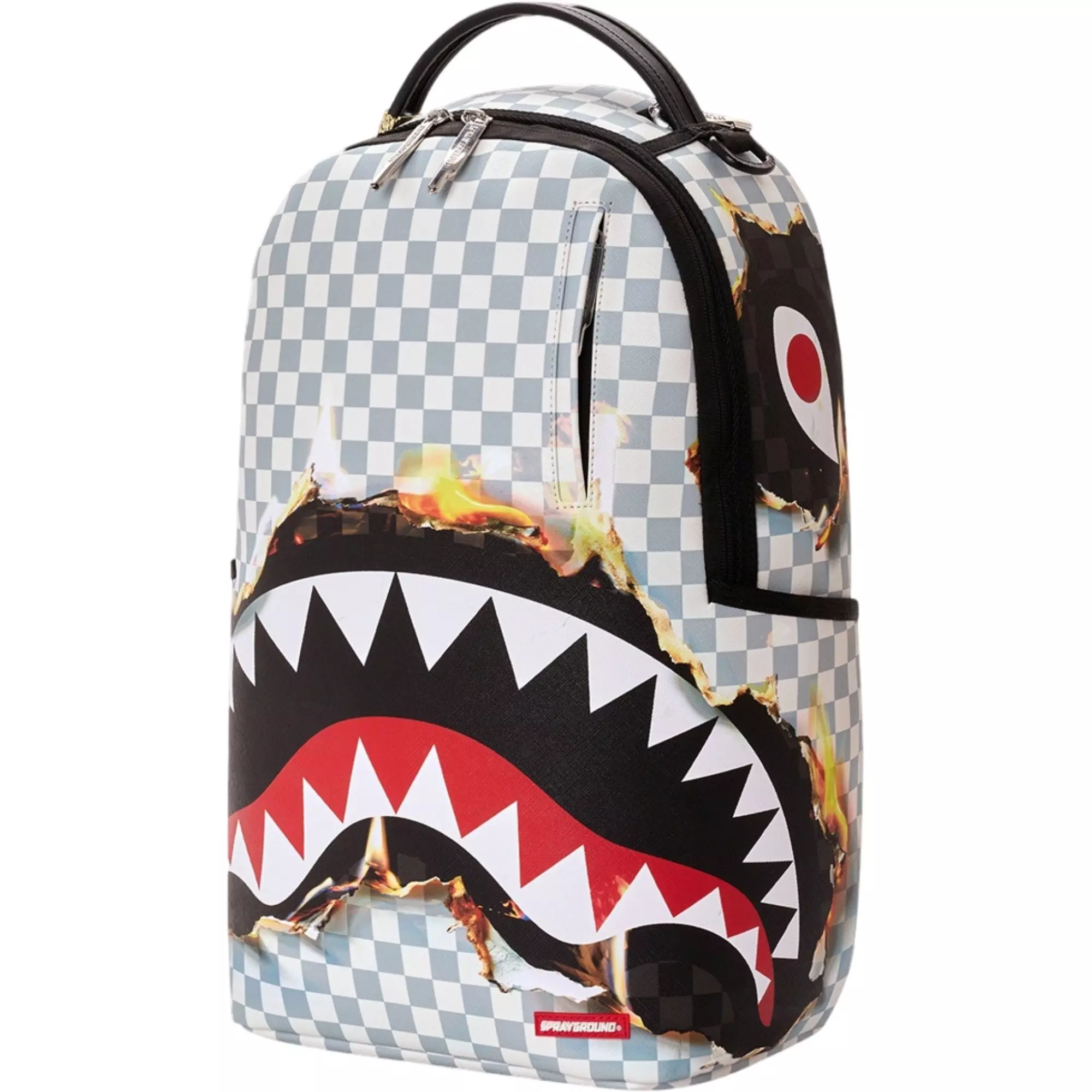 Sprayground Check Melt Backpack - WHITE/BLACK