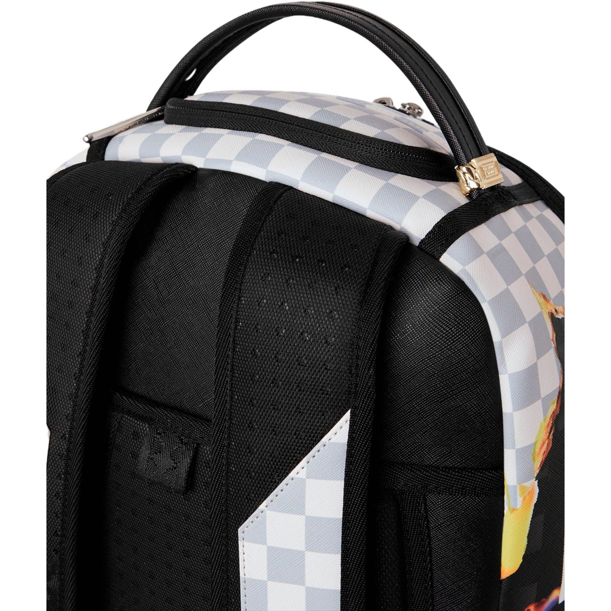 Sprayground Check Melt Backpack - WHITE/BLACK Thumbnail View 7