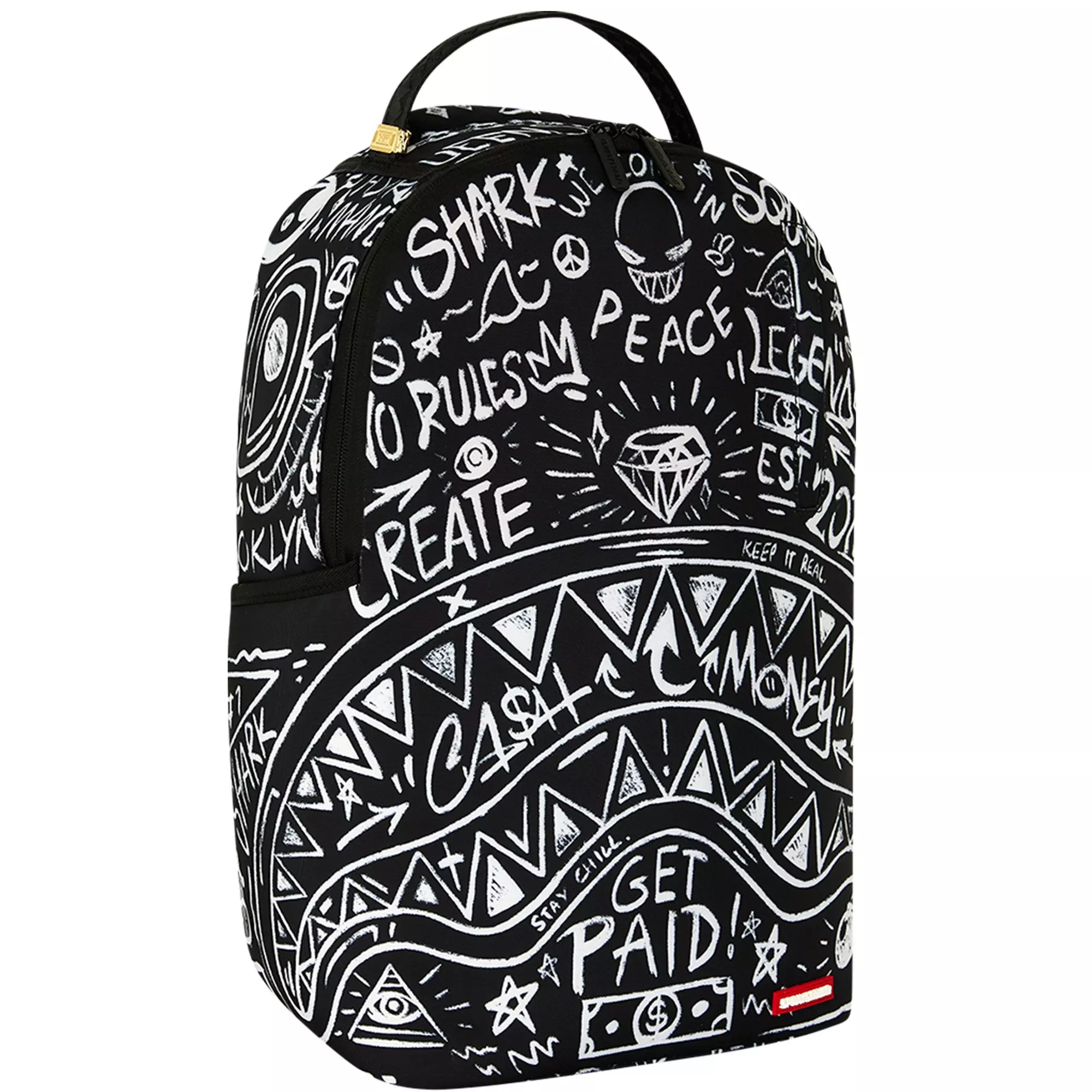 Sprayground Crazy Thoughts Backpack - BLACK/WHITE