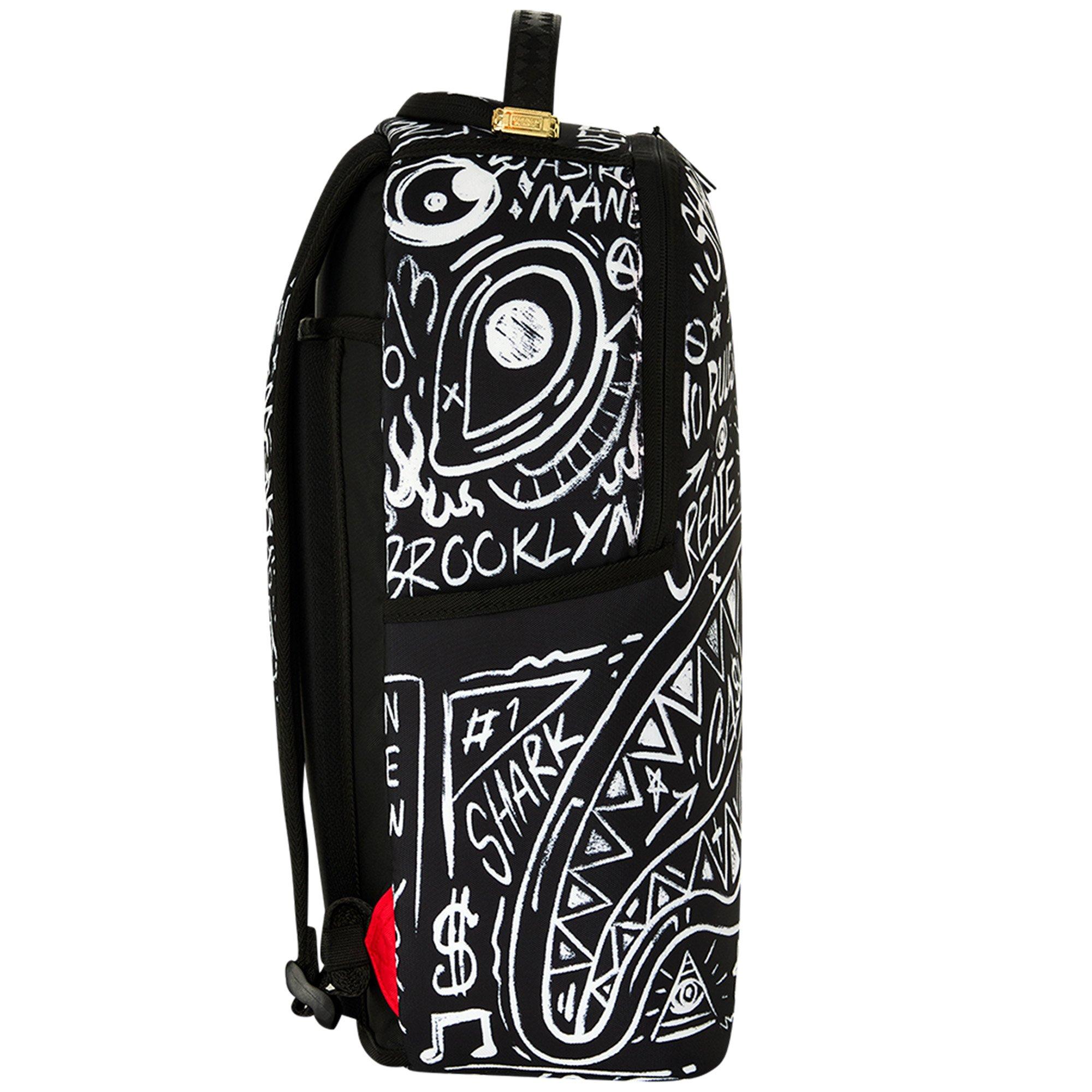 Sprayground Crazy Thoughts Backpack - BLACK/WHITE