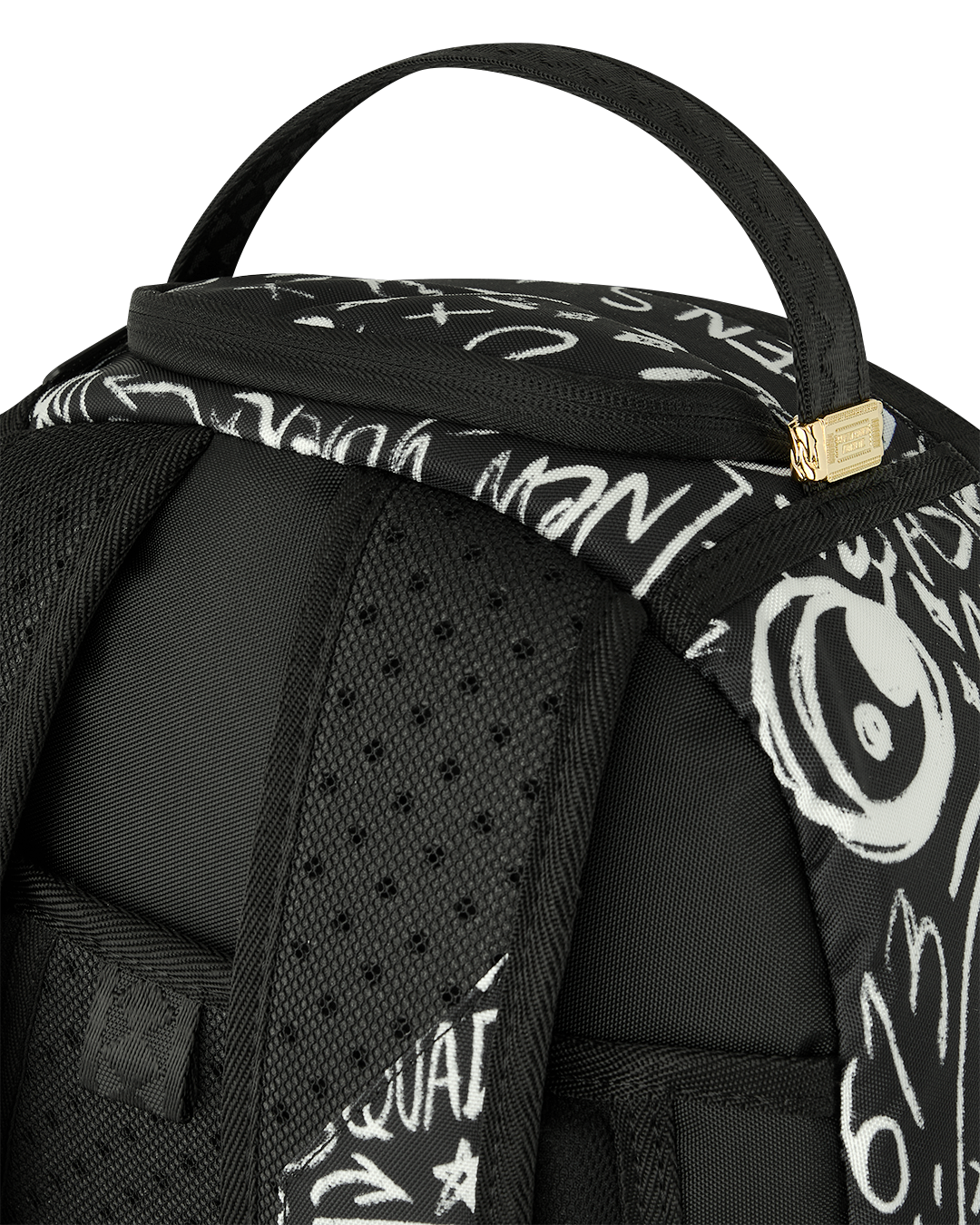 Sprayground Crazy Thoughts Backpack - BLACK/WHITE