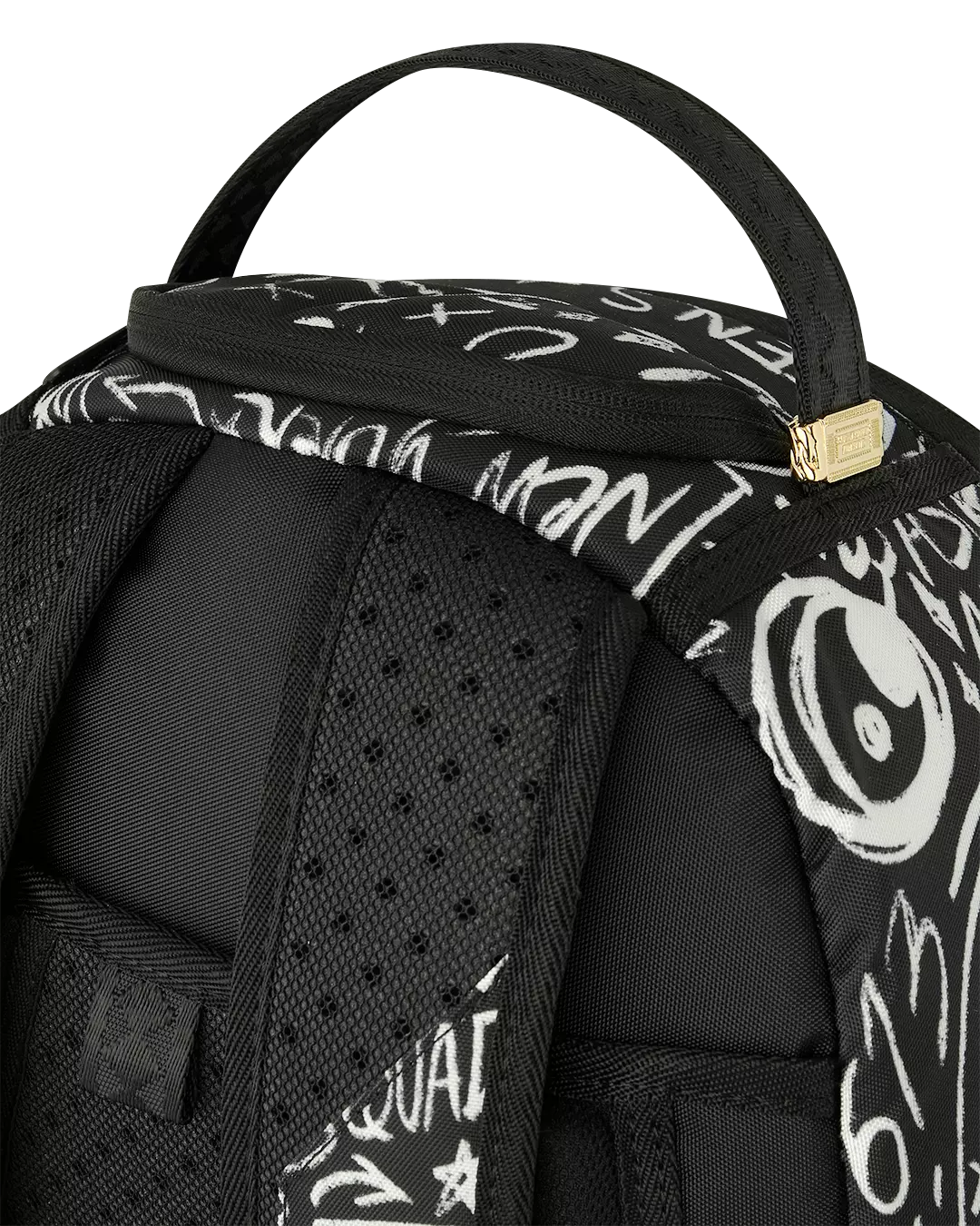 Sprayground Crazy Thoughts Backpack - BLACK/WHITE