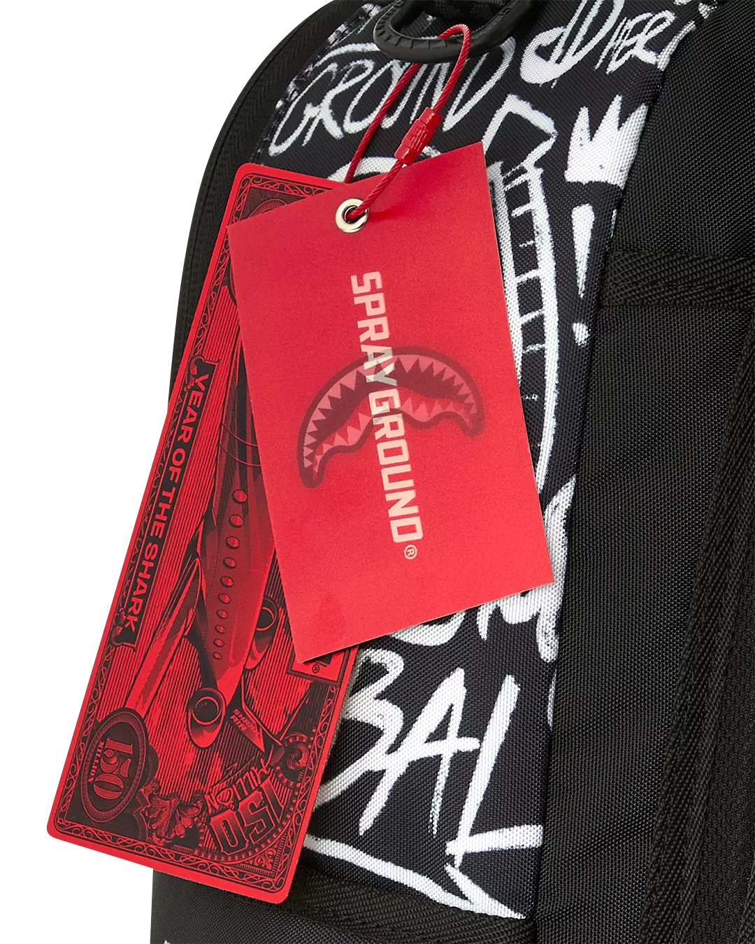 Sprayground Crazy Thoughts Backpack - BLACK/WHITE
