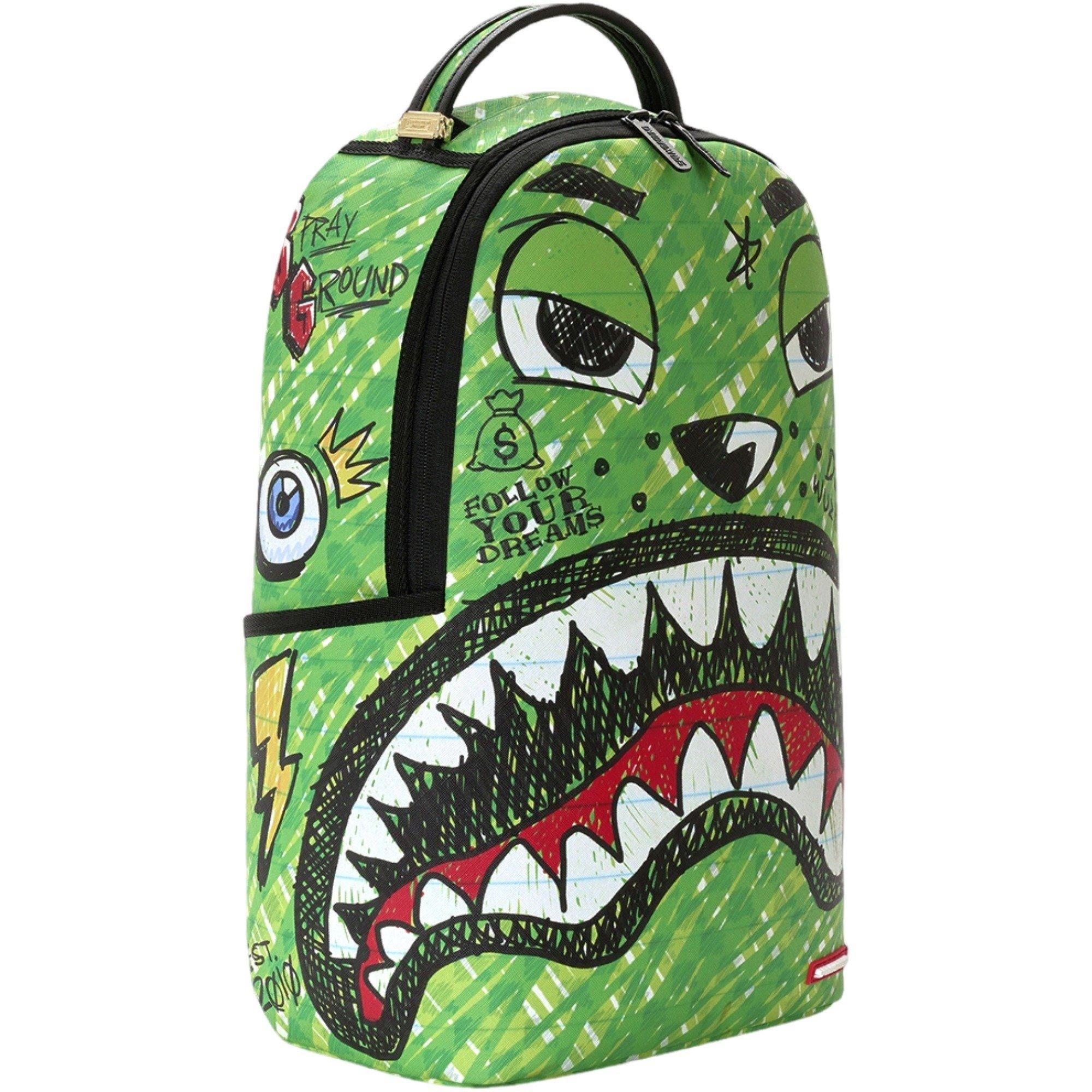 Sprayground Money Bear Doodle Backpack - GREEN Thumbnail View 3