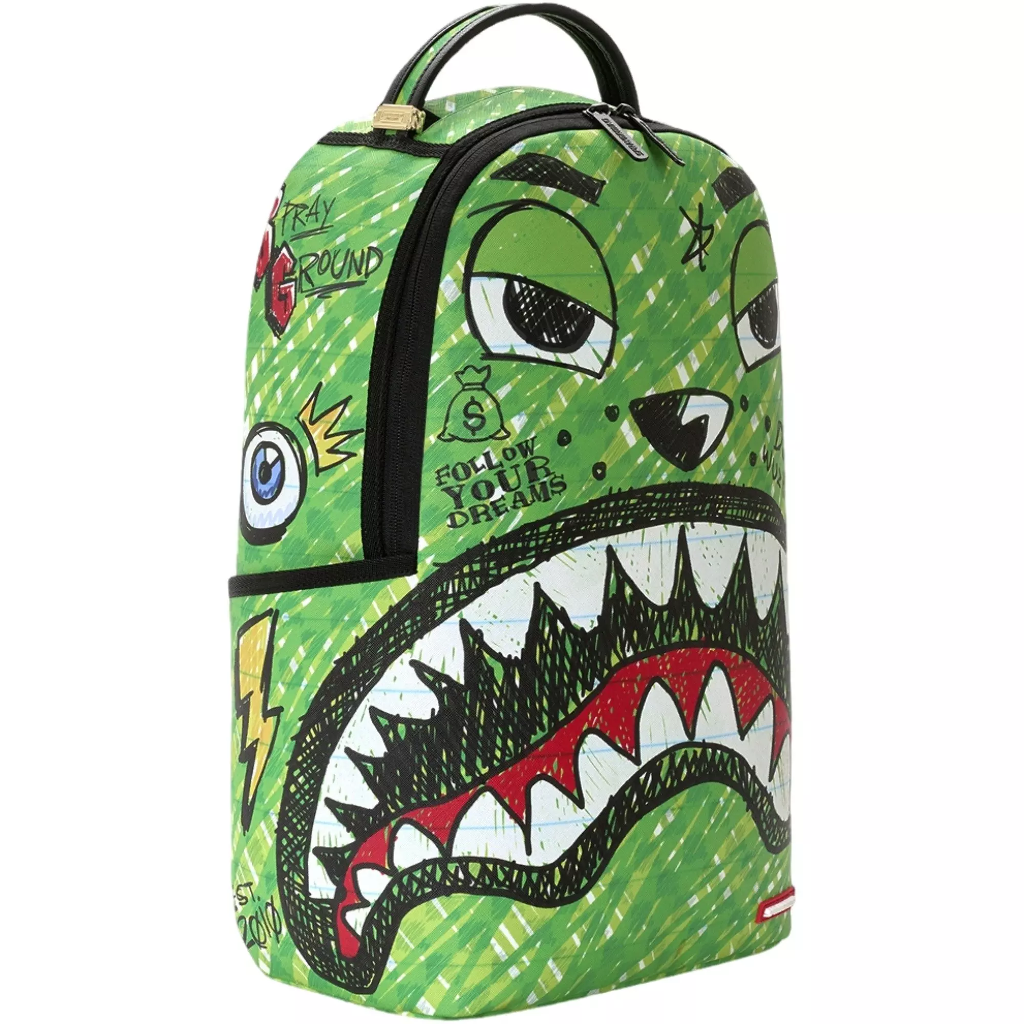 Sprayground Money Bear Doodle Backpack - GREEN