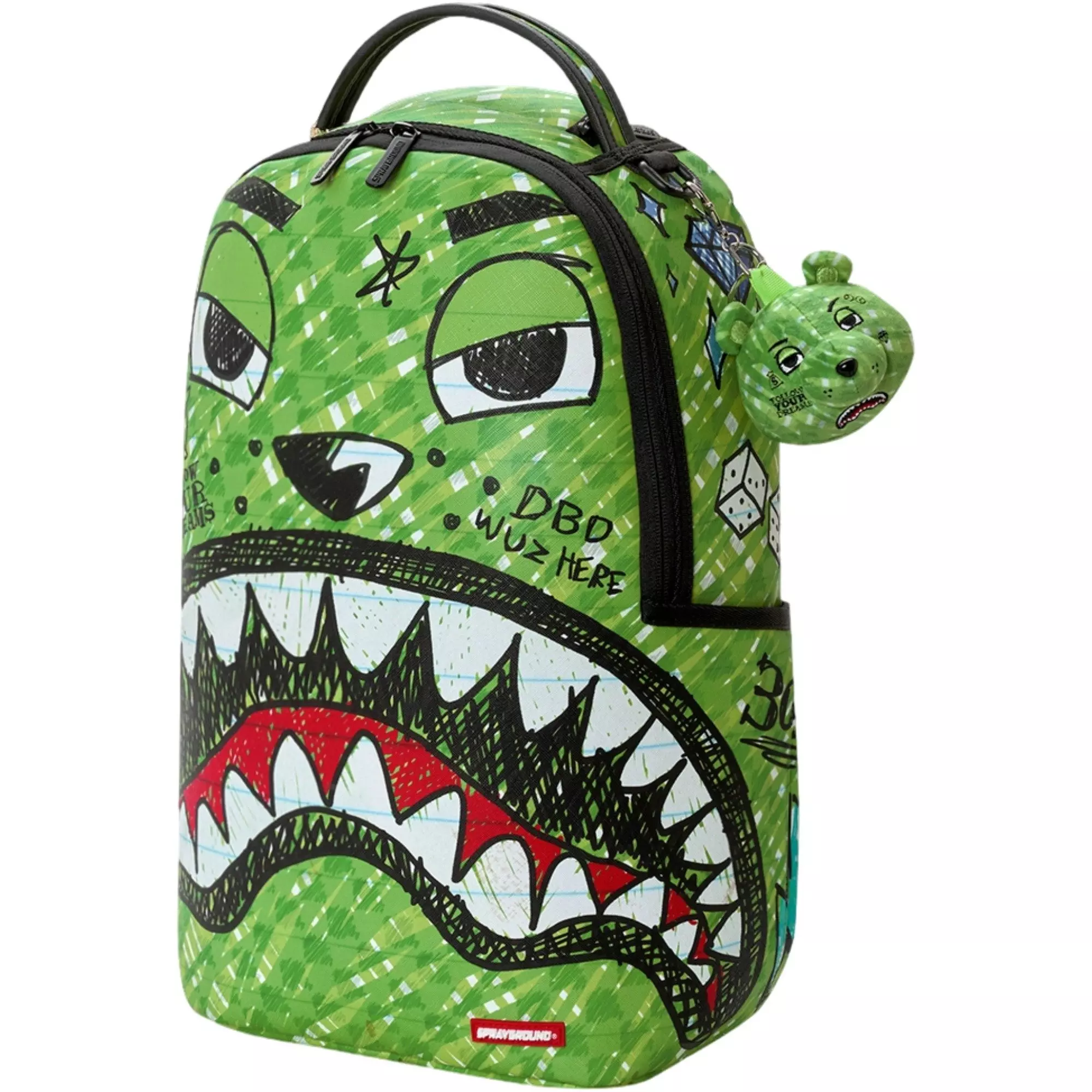 Sprayground Money Bear Doodle Backpack - GREEN