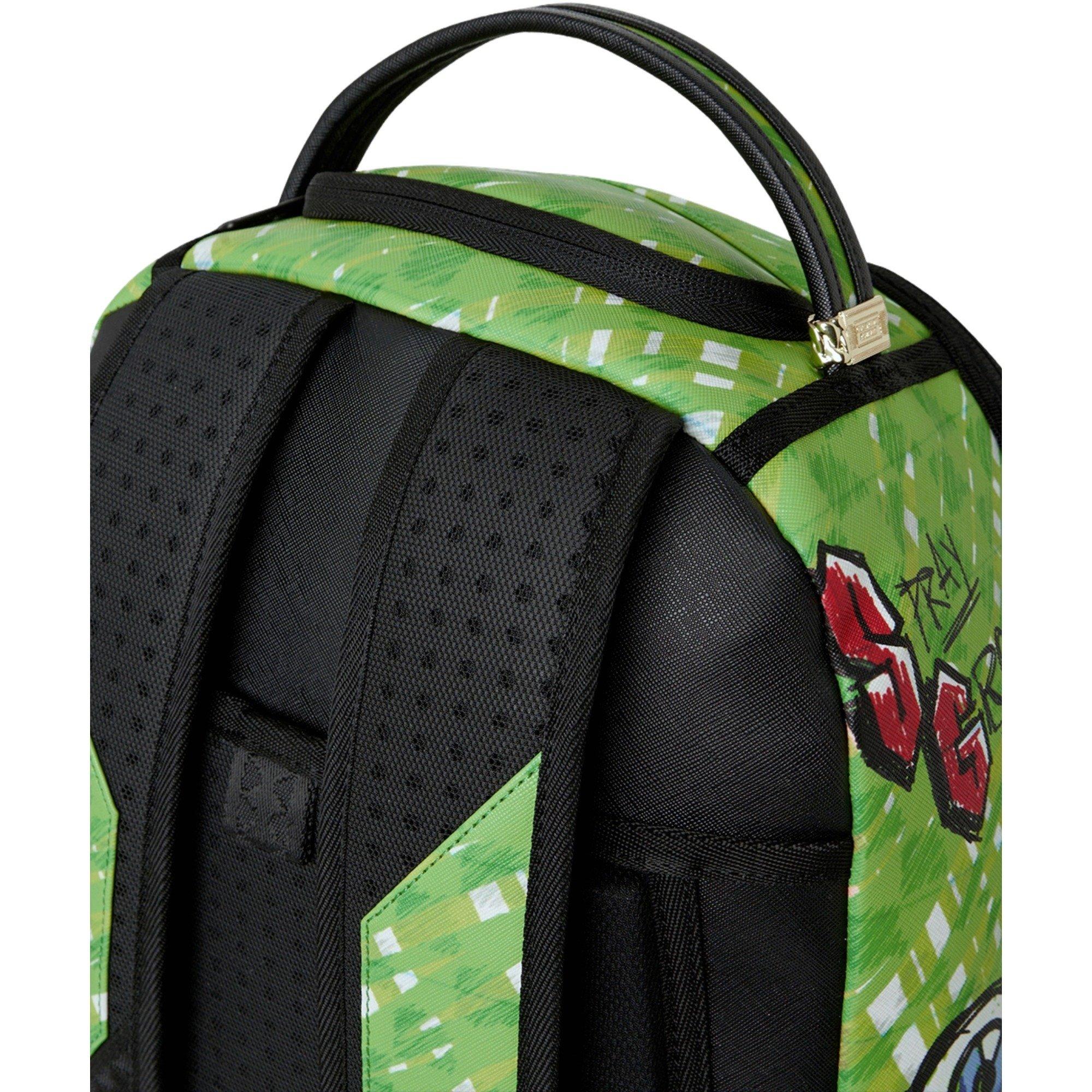 Sprayground Money Bear Doodle Backpack - GREEN Thumbnail View 7