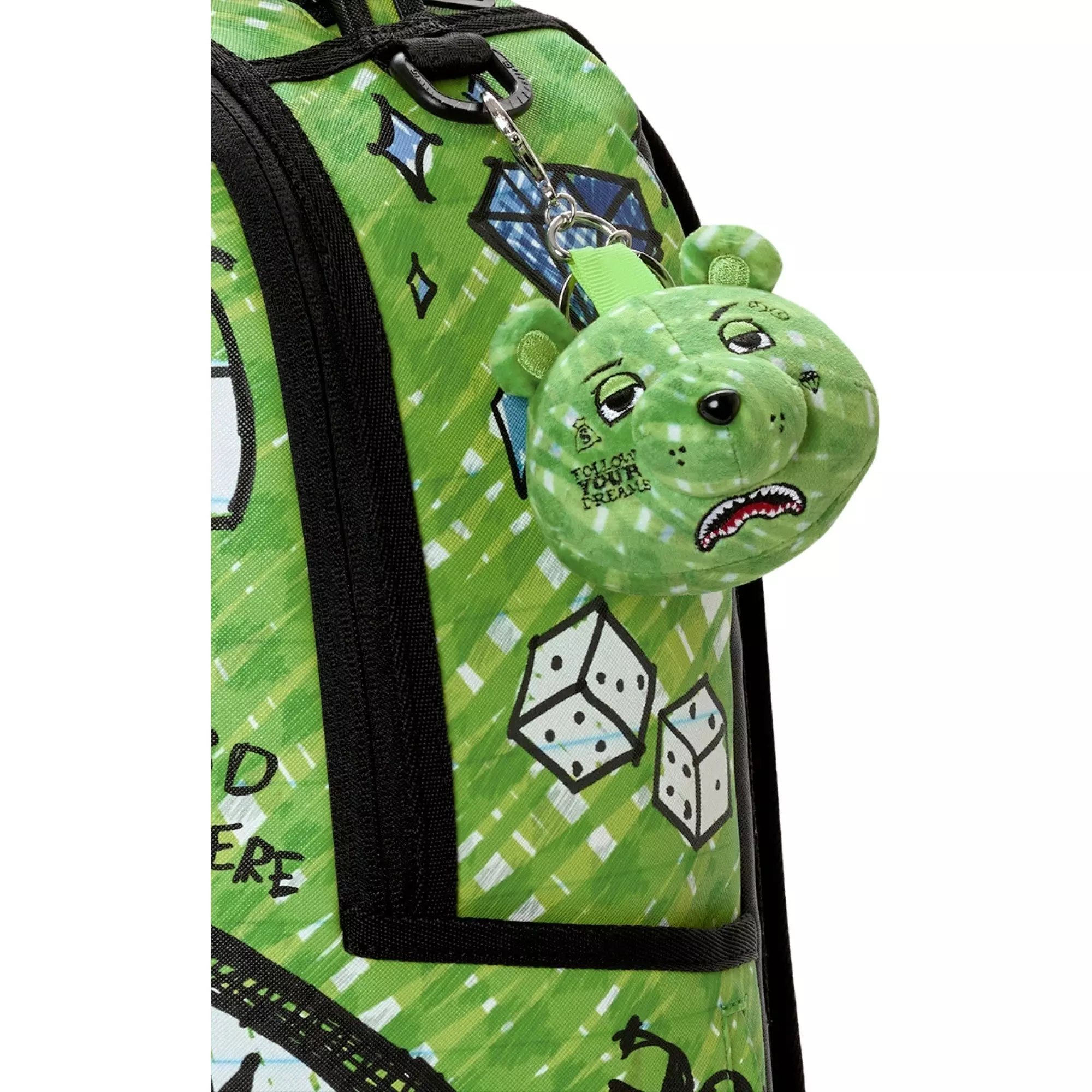 Sprayground Money Bear Doodle Backpack - GREEN
