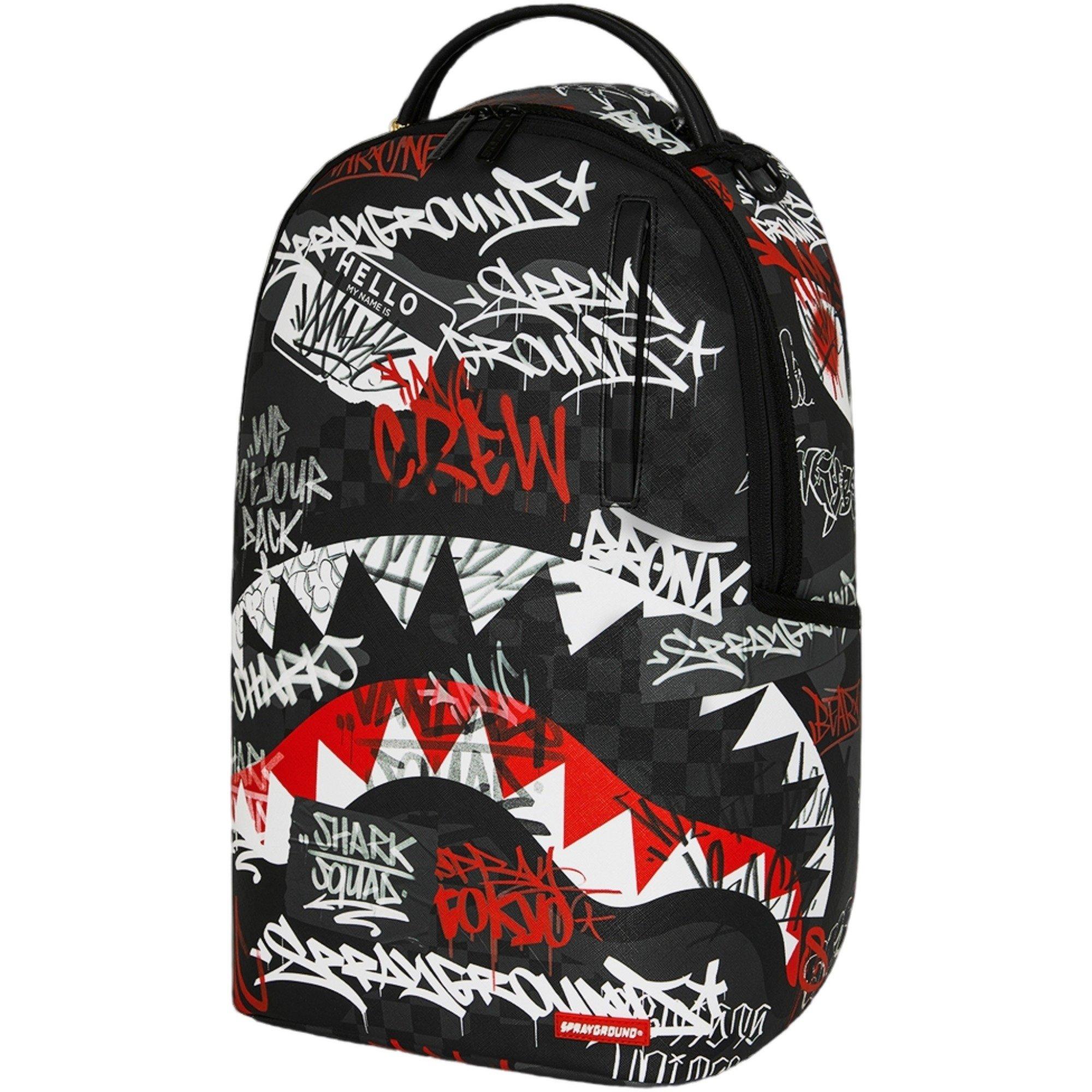 Sprayground Tagged Up Backpack - BLACK/RED Thumbnail View 4