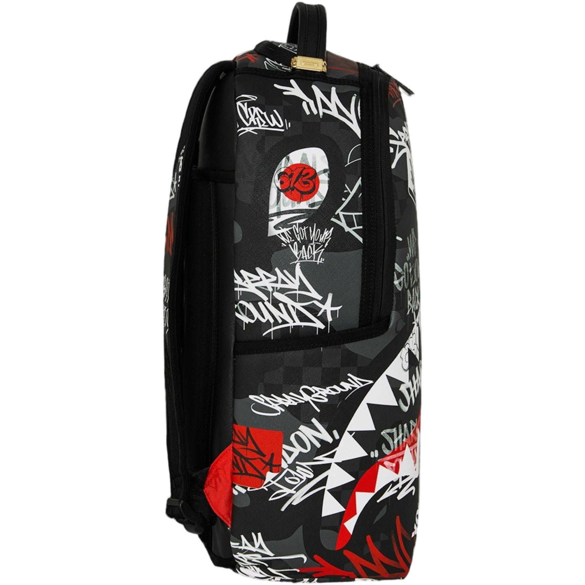 Sprayground Tagged Up Backpack - BLACK/RED Thumbnail View 5