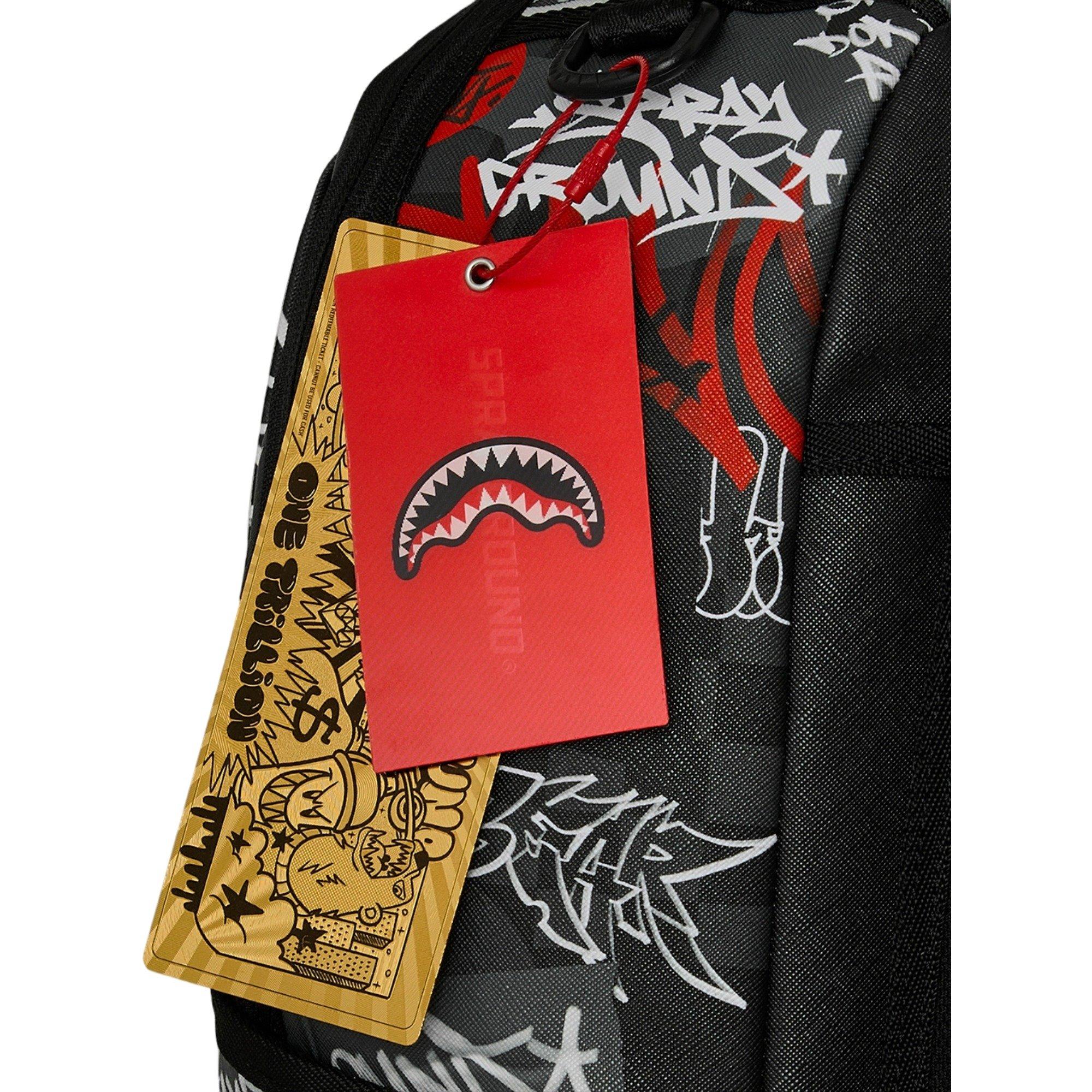 Sprayground Tagged Up Backpack - BLACK/RED Thumbnail View 8