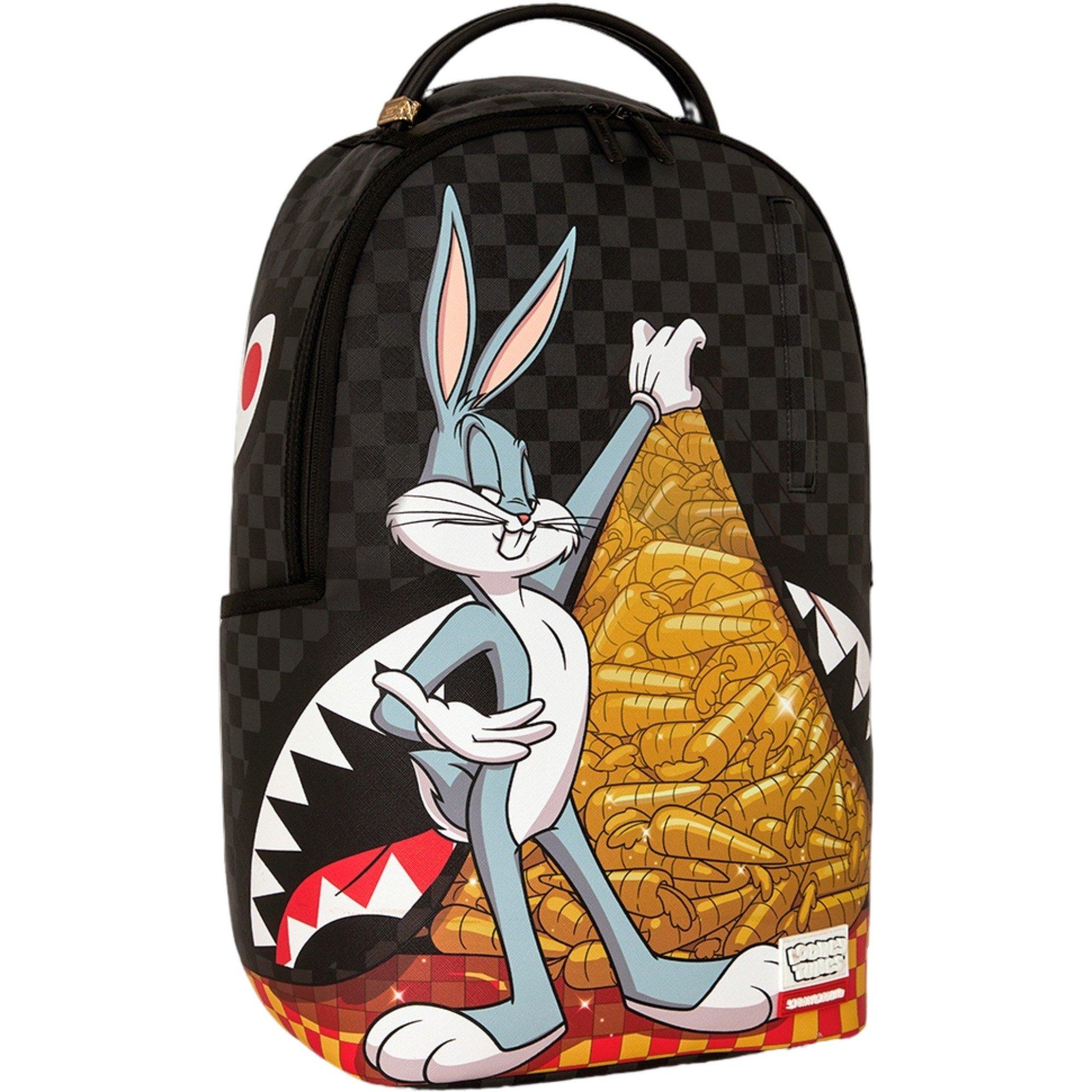 Sprayground Looney Tunes Carrot Stash Backpack - BLACK/GOLD Thumbnail View 3