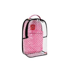 Sprayground Clear Pink Checked Out DLX Backpack - Pink Drip - PINK