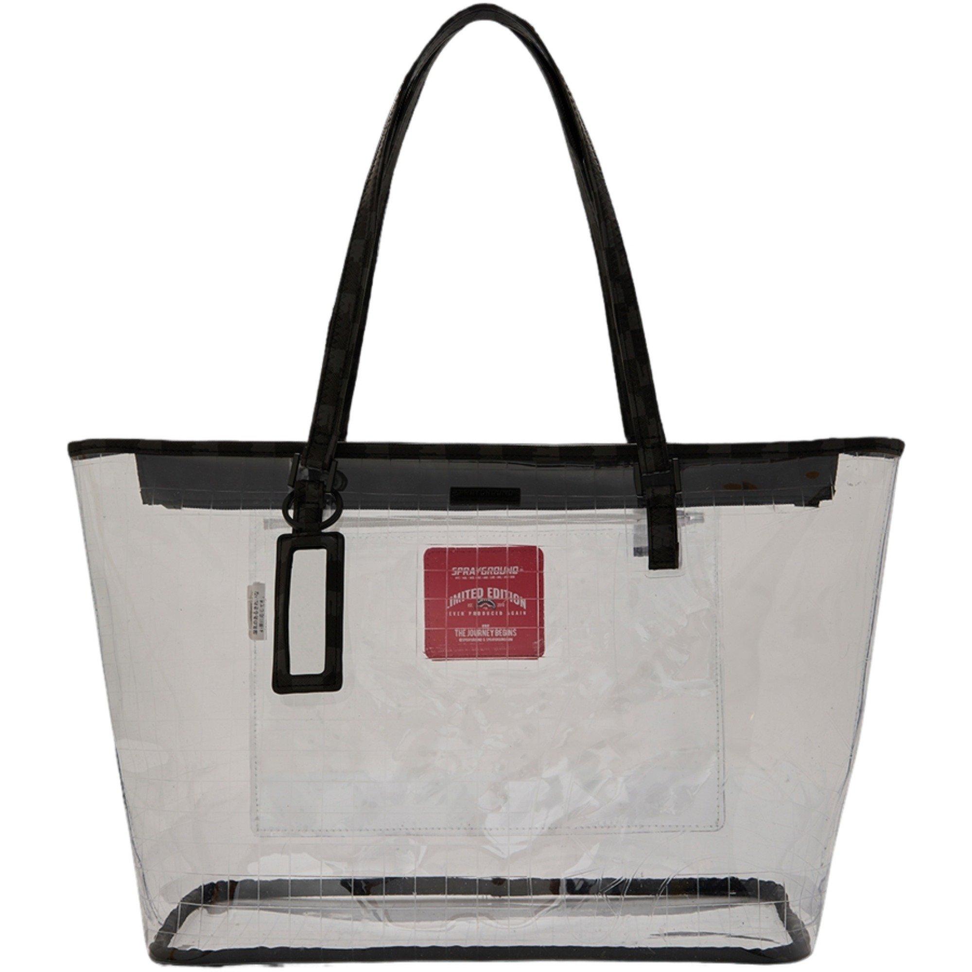 Sprayground Drip Check Fully Clear Tote Bag