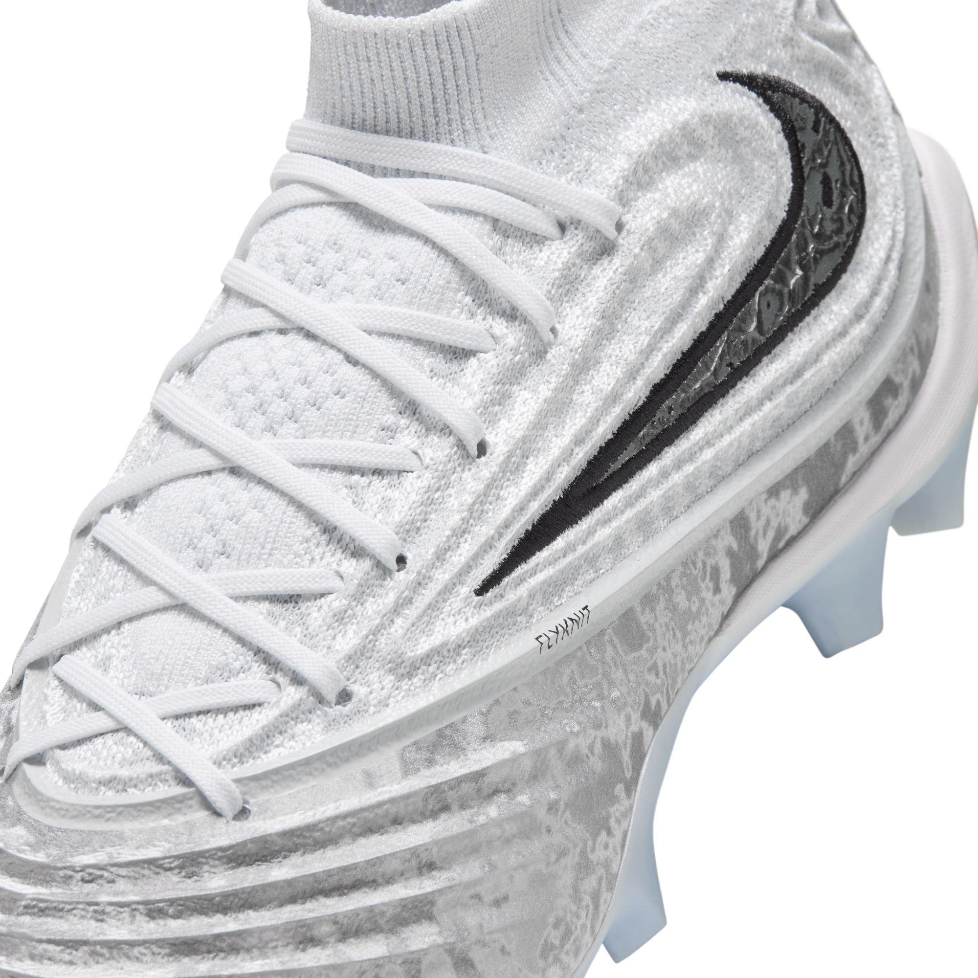 Nike Alpha Menace 5 Elite "Icy Grey" Men's Football Cleat - WHITE/BLACK/PURE PLATINUM/WOLF GREY