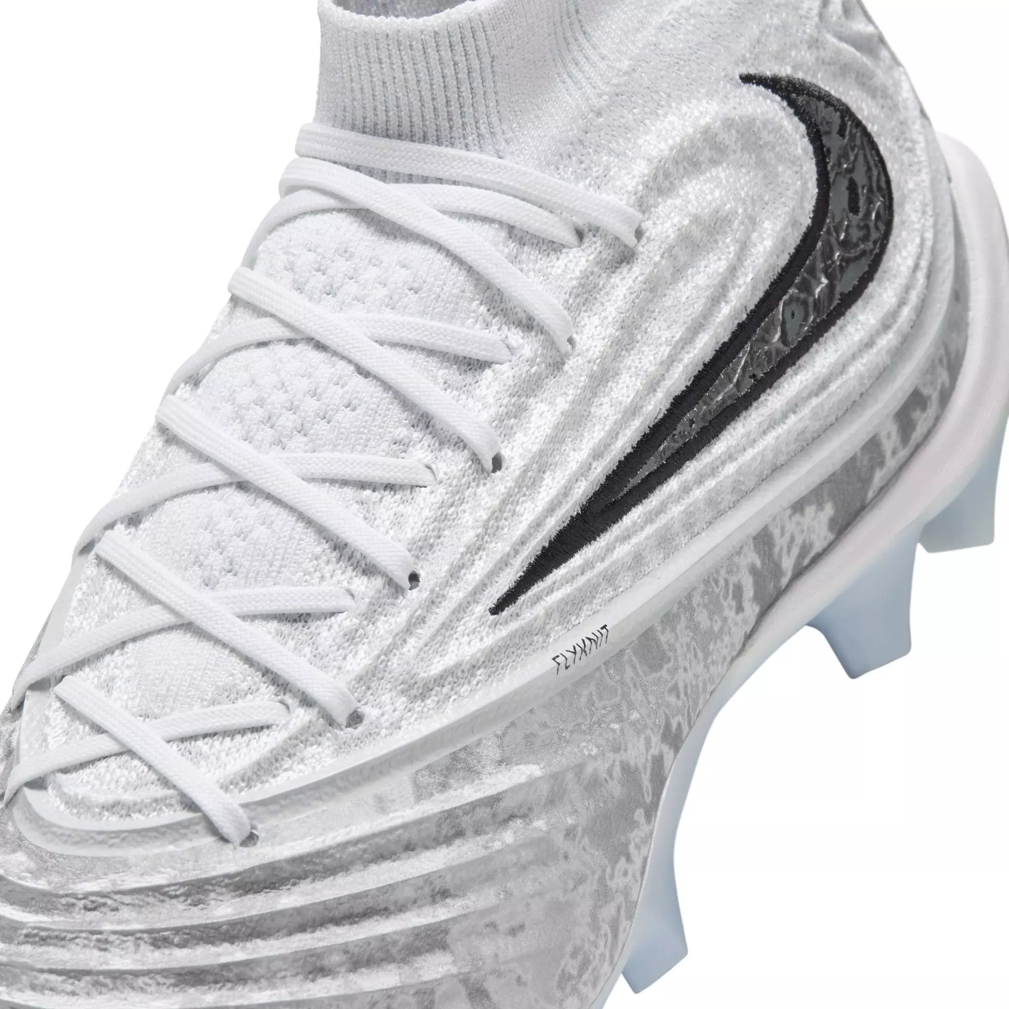 Nike Alpha Menace 5 Elite "Icy Grey" Men's Football Cleat - WHITE/BLACK/PURE PLATINUM/WOLF GREY