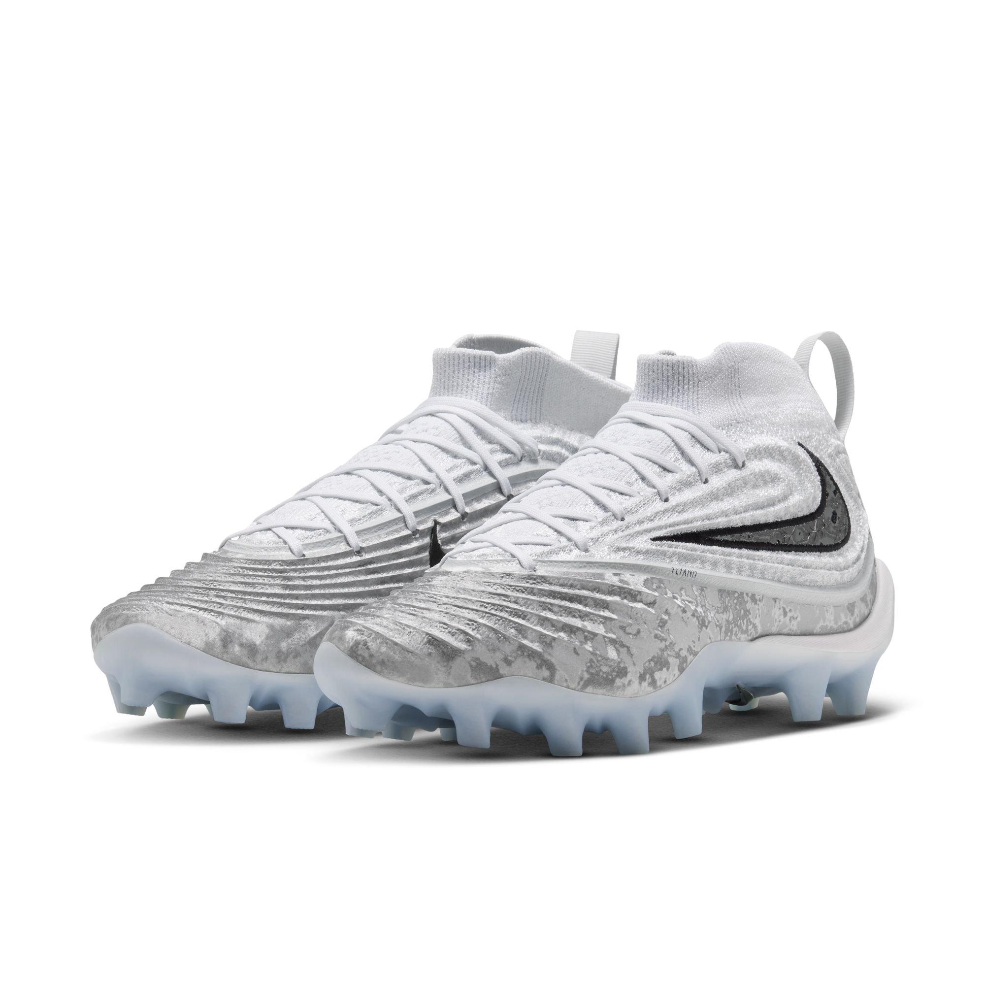 Nike Alpha Menace 5 Elite "Icy Grey" Men's Football Cleat - WHITE/BLACK/PURE PLATINUM/WOLF GREY