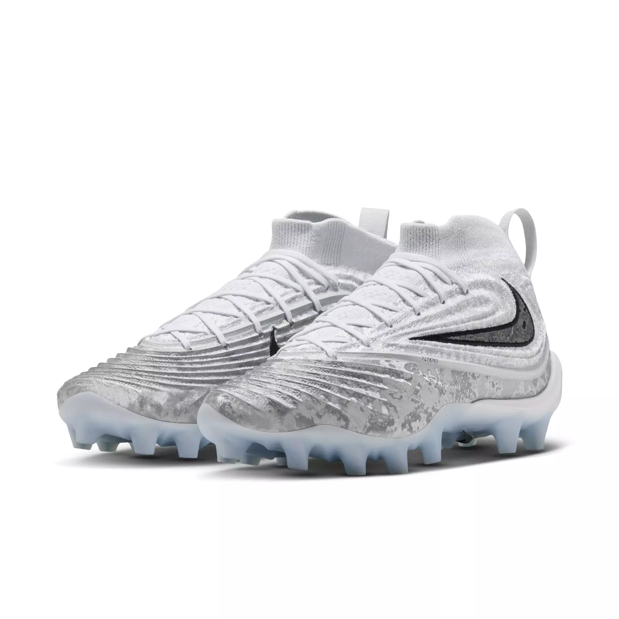 Nike Alpha Menace 5 Elite "Icy Grey" Men's Football Cleat - WHITE/BLACK/PURE PLATINUM/WOLF GREY