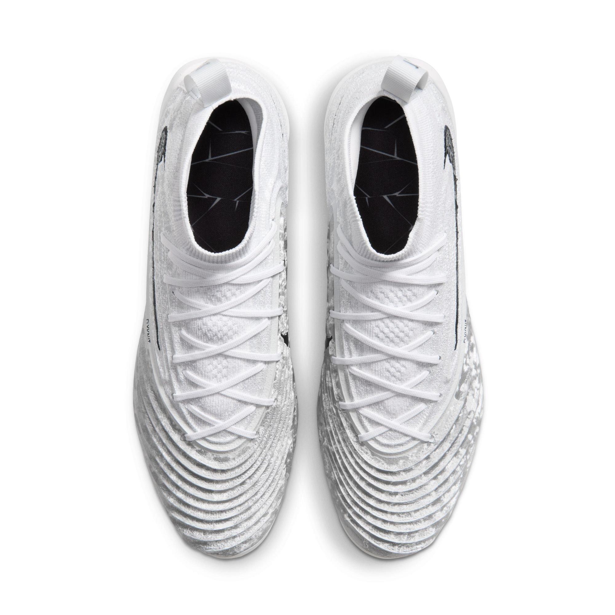Nike Alpha Menace 5 Elite "Icy Grey" Men's Football Cleat - WHITE/BLACK/PURE PLATINUM/WOLF GREY