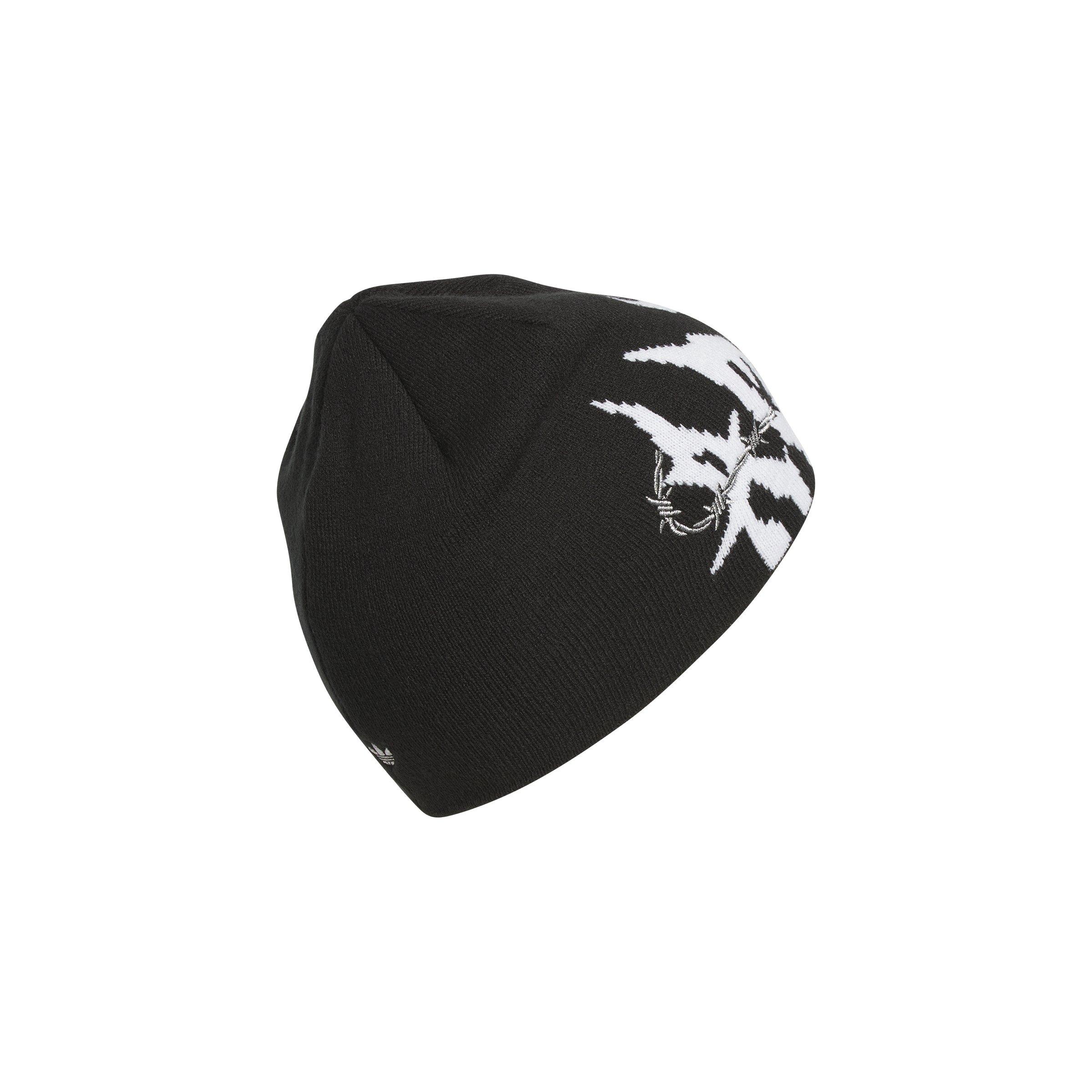 adidas Unisex Goth Skully Beanie - Black/White - BLACK/WHITE
