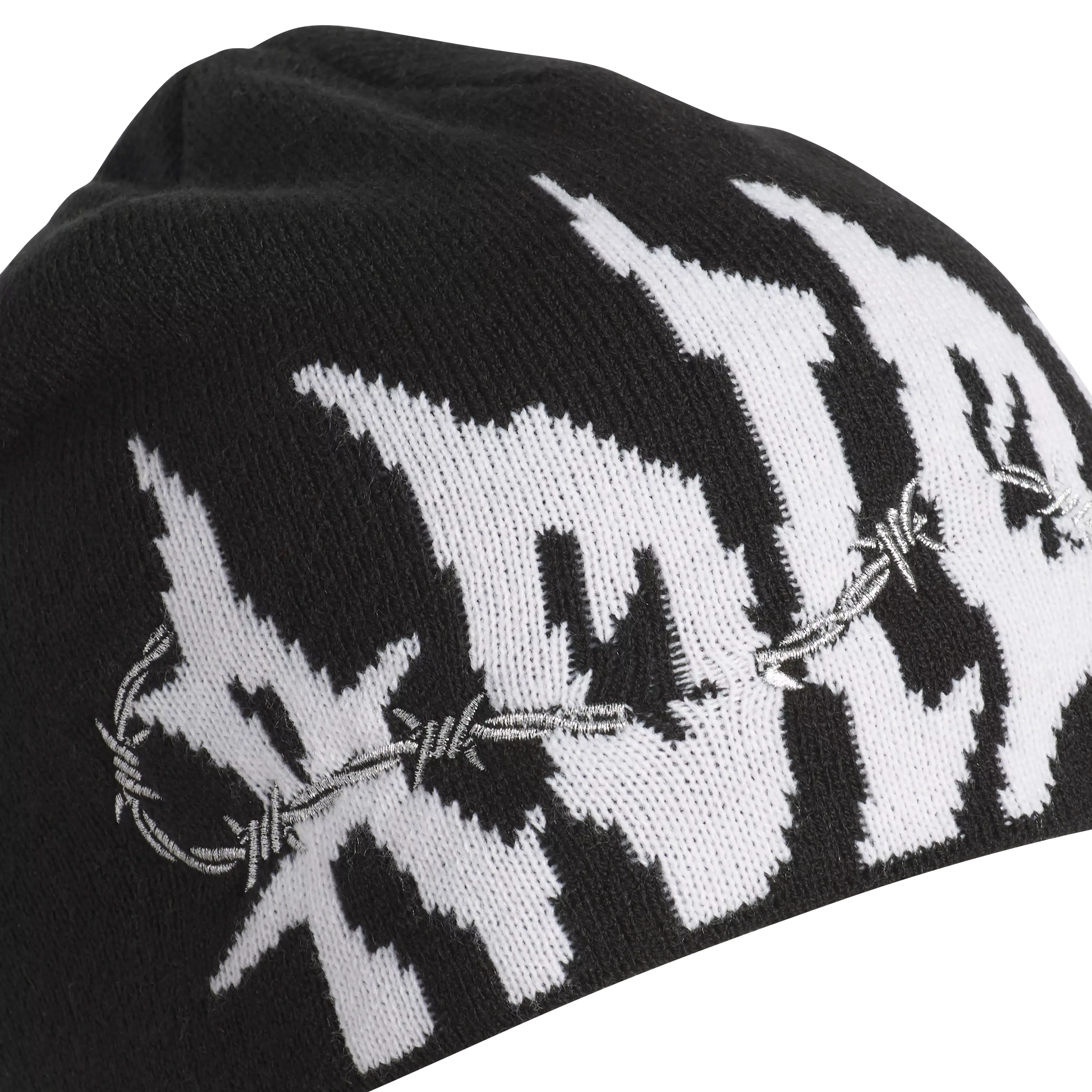 adidas Unisex Goth Skully Beanie - Black/White - BLACK/WHITE