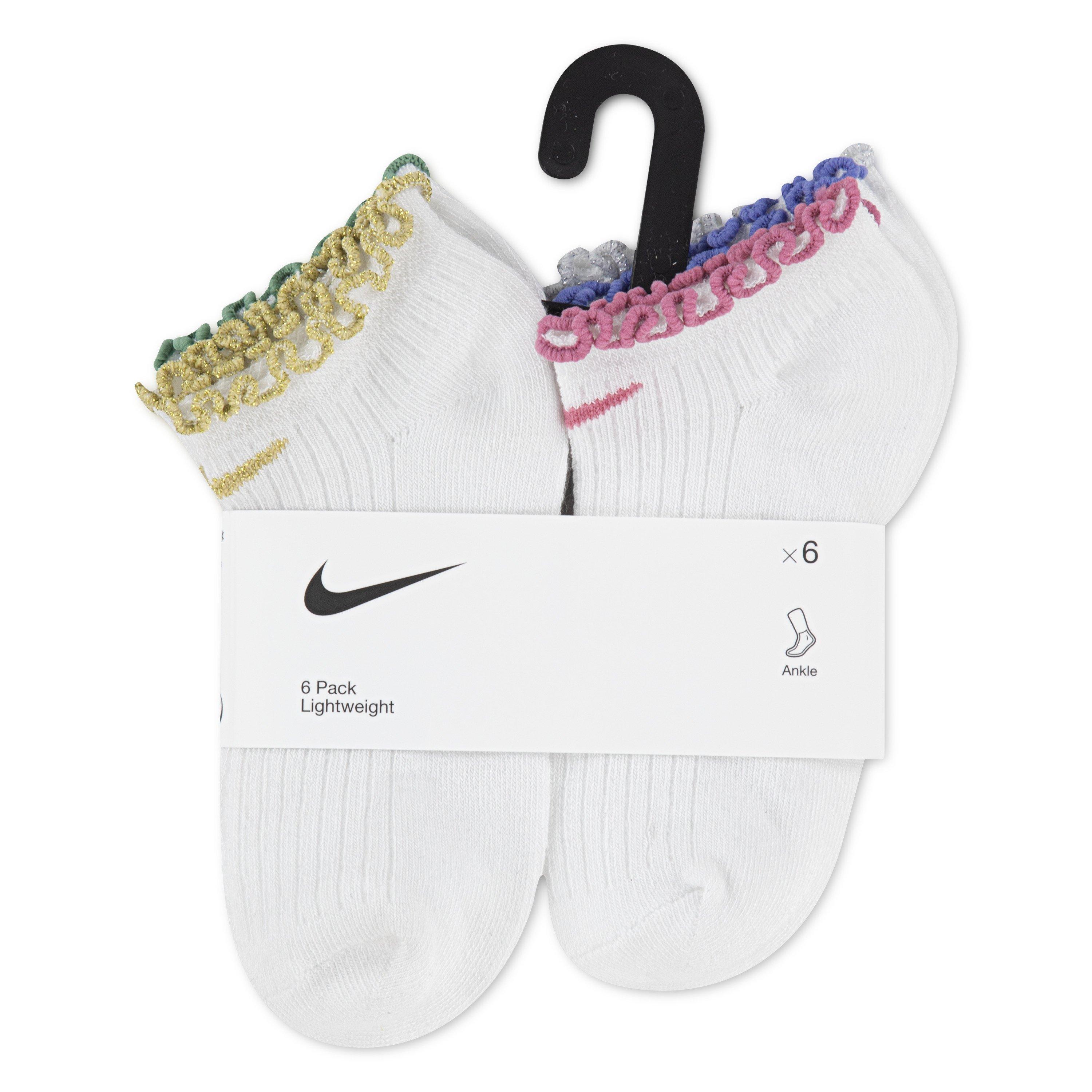 Nike No Show Lettuce Socks Pack - Metallic Gold - WHITE