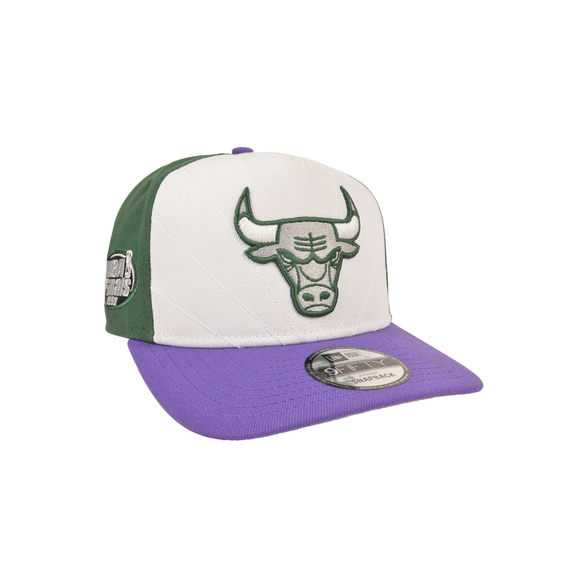 New Era Chicago Bulls 9FIFTY A-Frame Ray Allen Player Exclusive 12 Snapback Hat - White/Green/Purple - WHITE/GREEN/PURPLE Thumbnail View 2