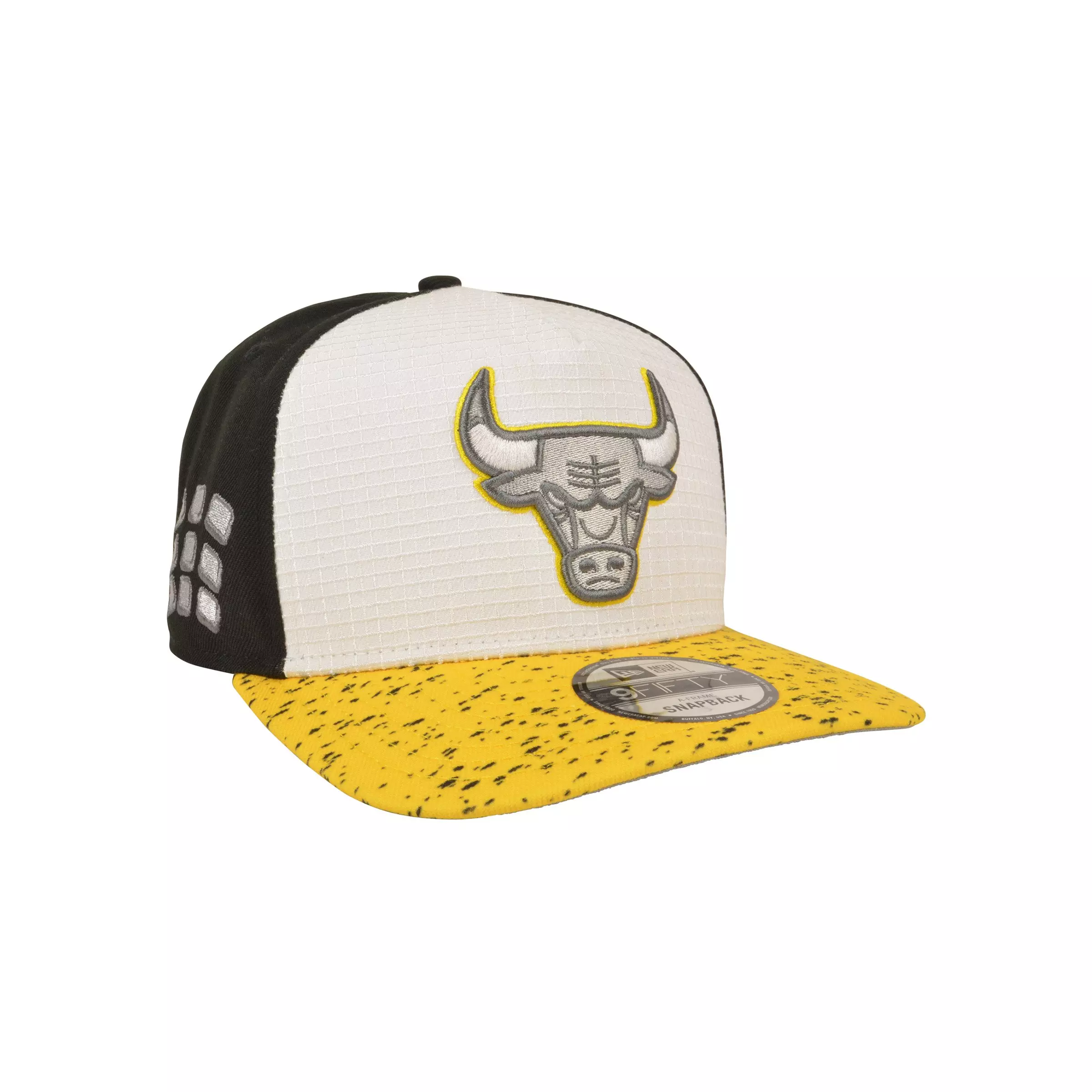 New Era Chicago Bulls 9FIFTY A-Frame Tour Yellow Snapback Hat - White/Black/Yellow - BLACK/YELLOW