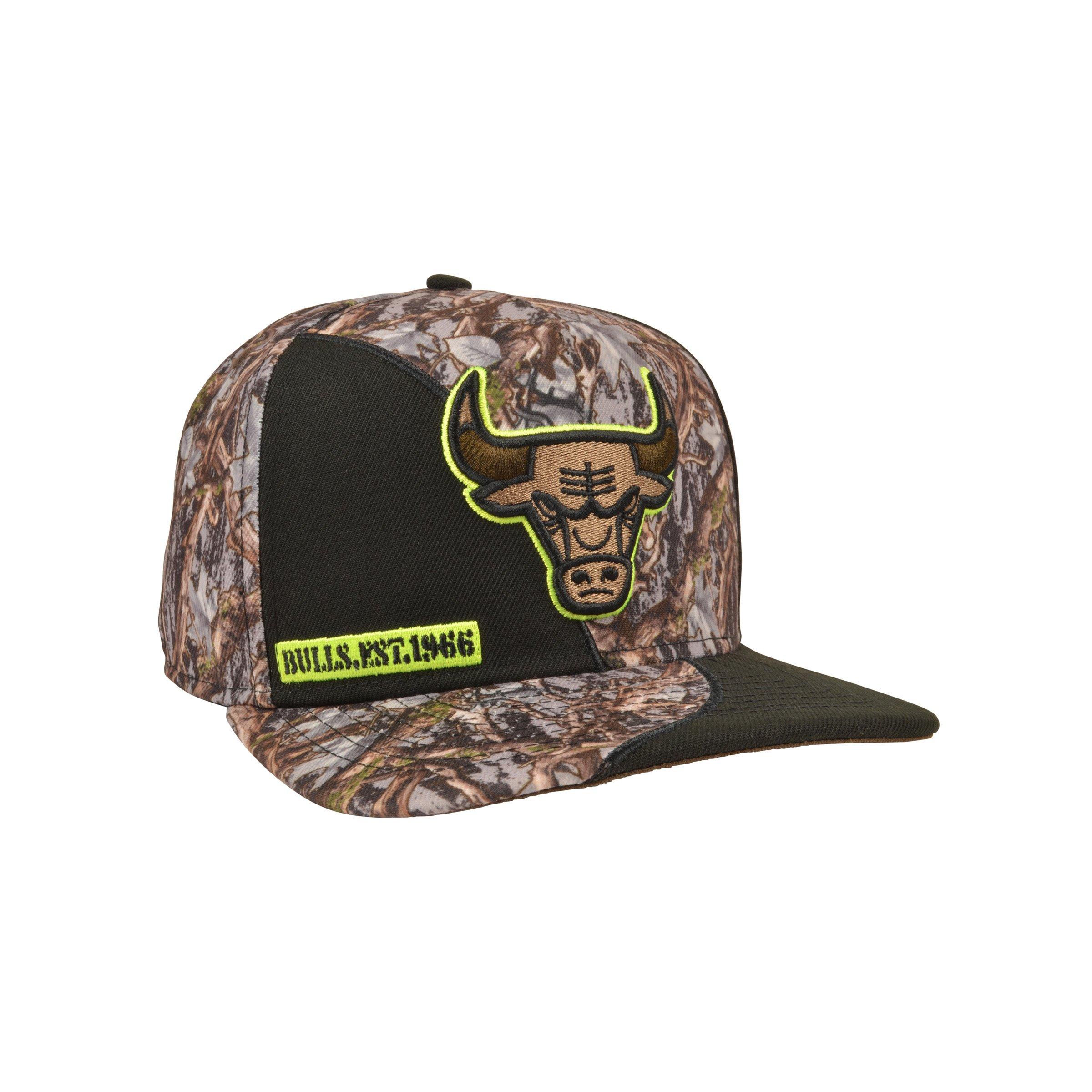 New Era Chicago Bulls 9FIFTY A-Frame Cut Camo Green Snapback Hat
