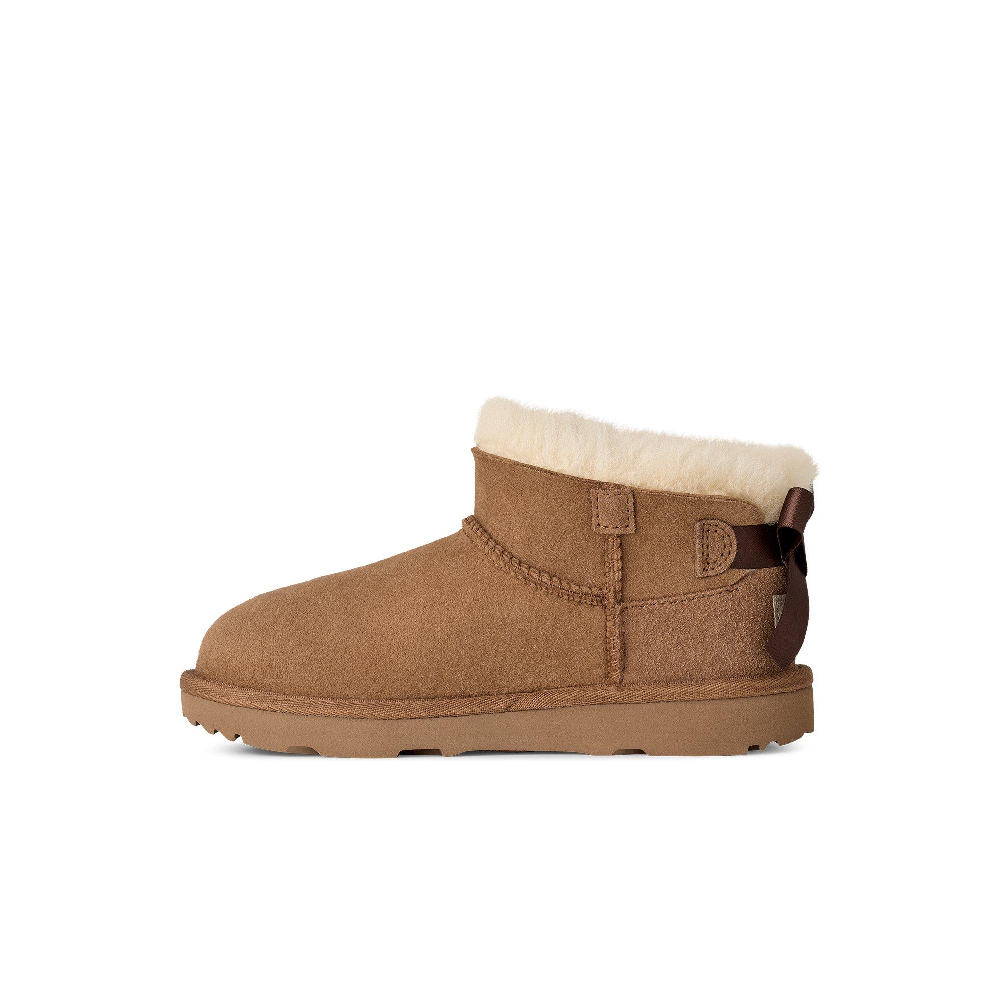UGG Ultra Mini Bailey Bow "Chestnut" Grade School Girls' Boot - BROWN