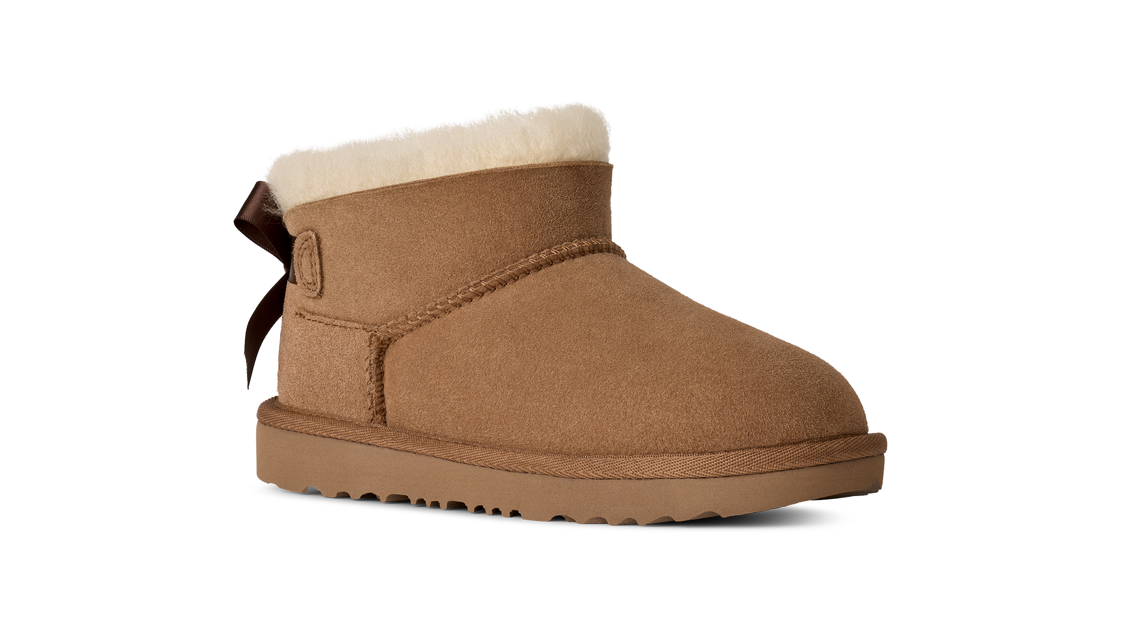 UGG Ultra Mini Bailey Bow "Chestnut" Grade School Girls' Boot - BROWN