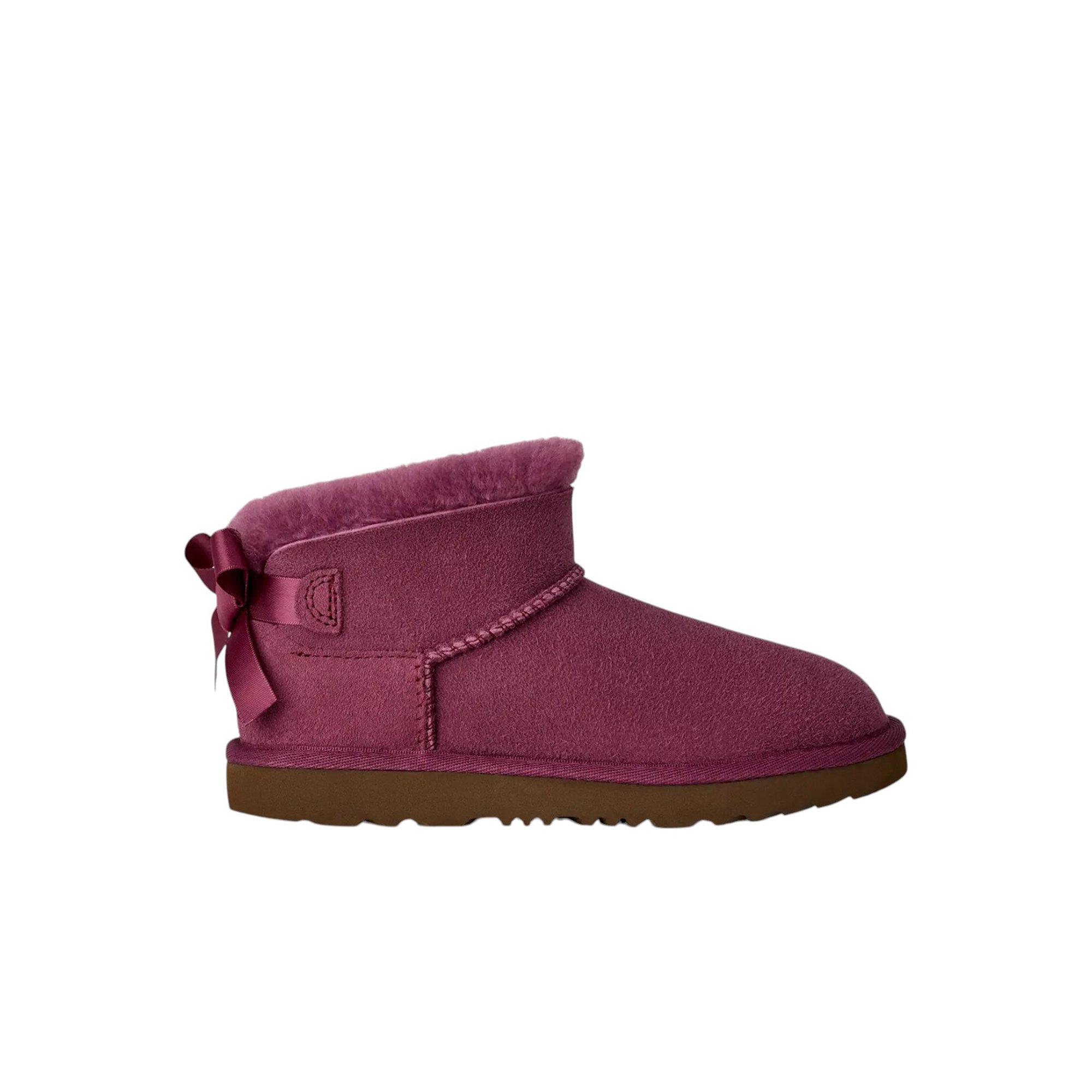 UGG Ultra Mini Bailey Bow "Dark Winterberry" Grade School Girls' Boot - PURPLE