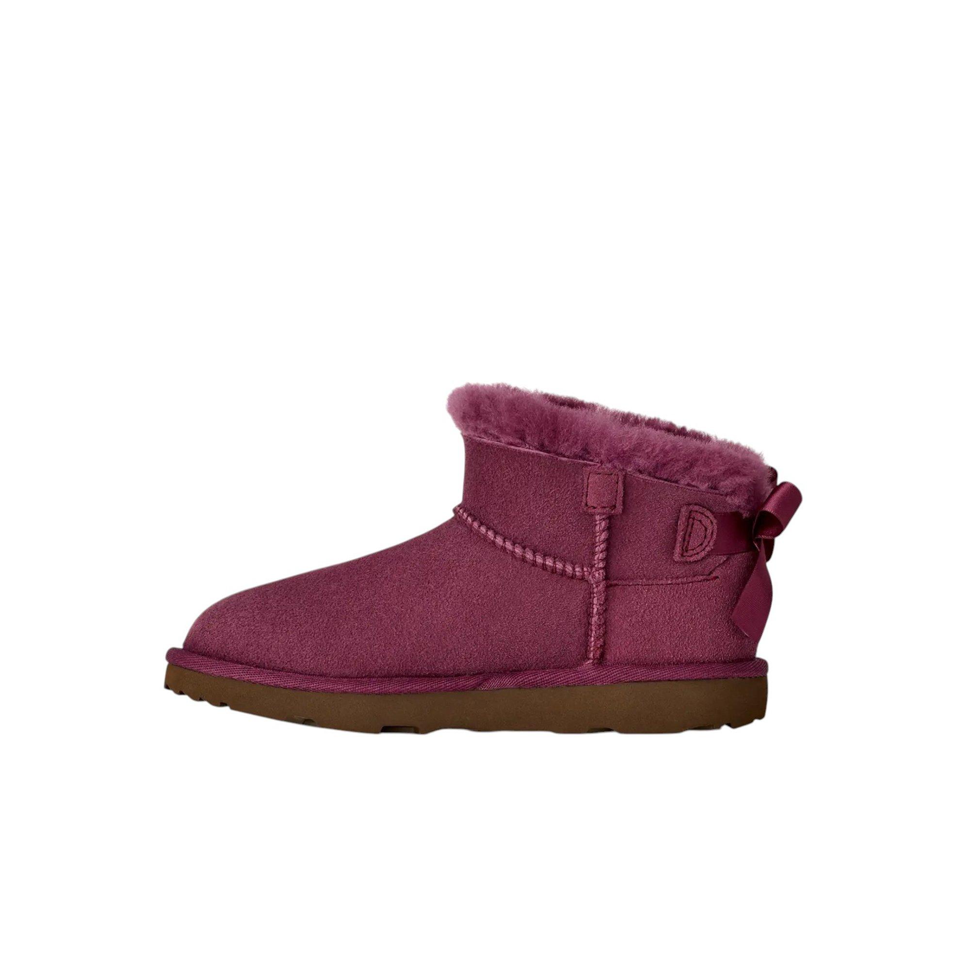 UGG Ultra Mini Bailey Bow "Dark Winterberry" Grade School Girls' Boot - PURPLE