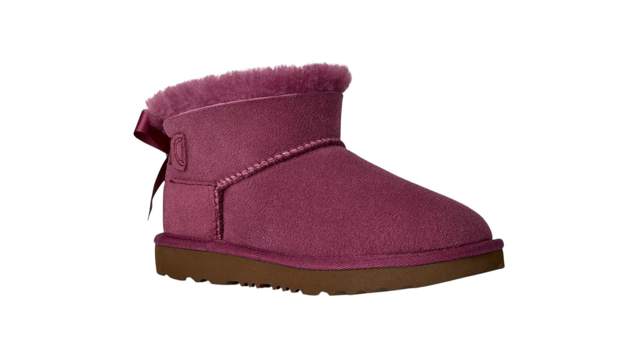 UGG Ultra Mini Bailey Bow "Dark Winterberry" Grade School Girls' Boot - PURPLE