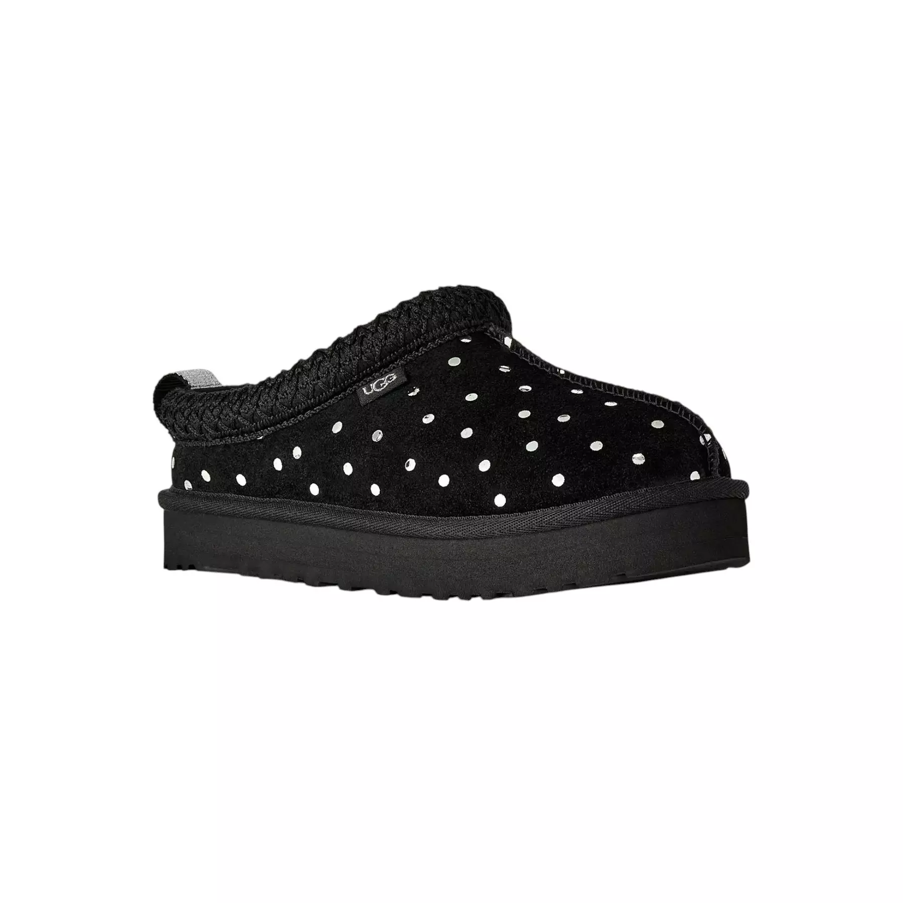 UGG Tazz Shiny Dots "Black" Grade School Girls' Slipper - BLACK/SILVER