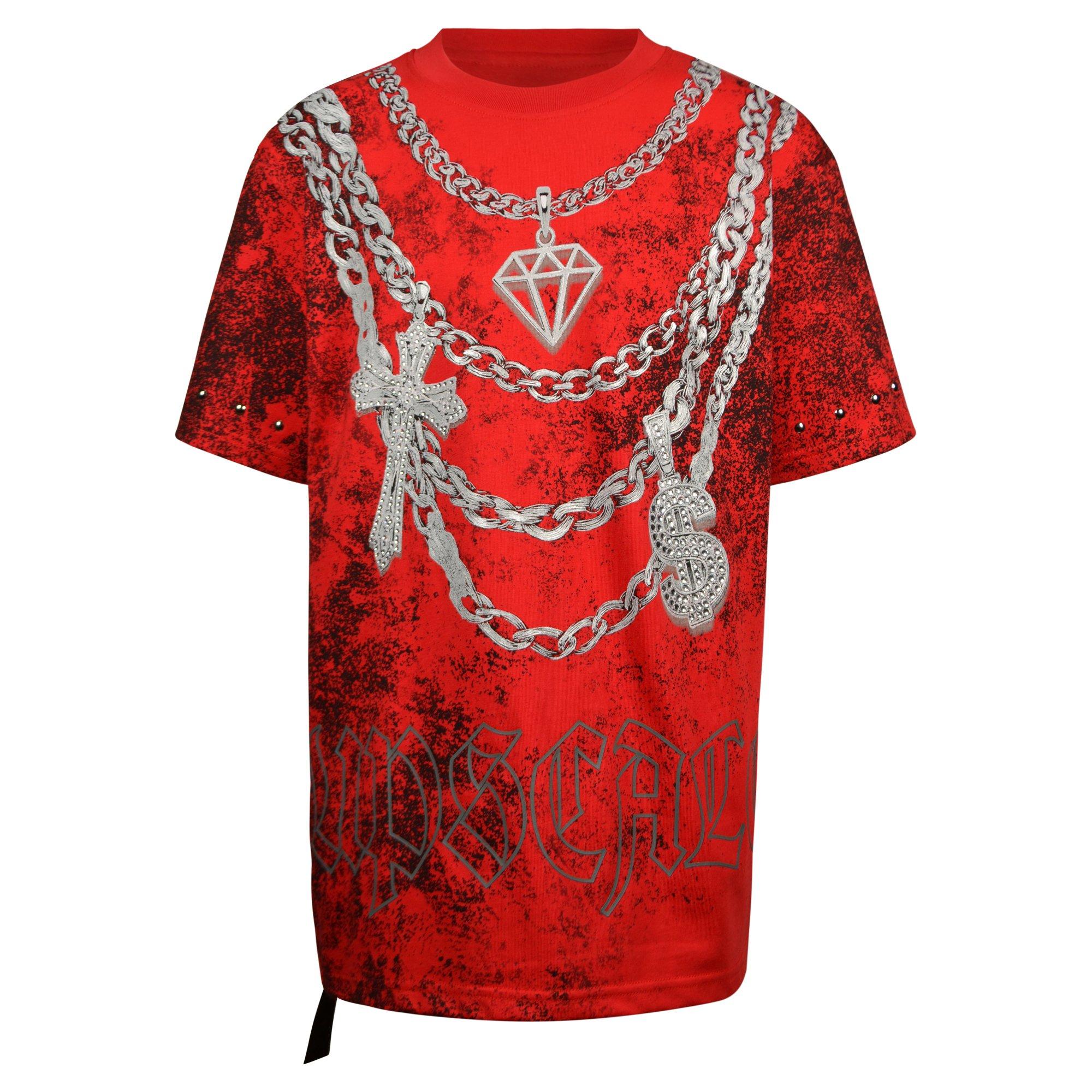 Upscale Big Boys' My Chains Tee - RED/BLACK