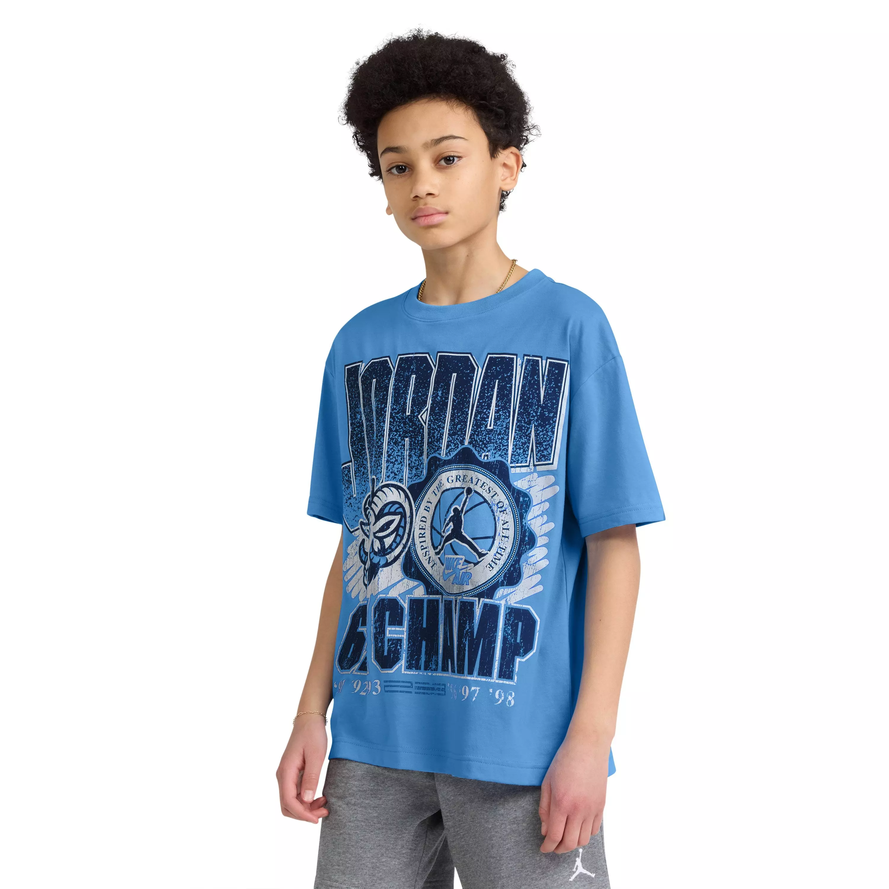 Jordan Big Boys' 6X Champ Tee - Blue - CAROLINA BLUE