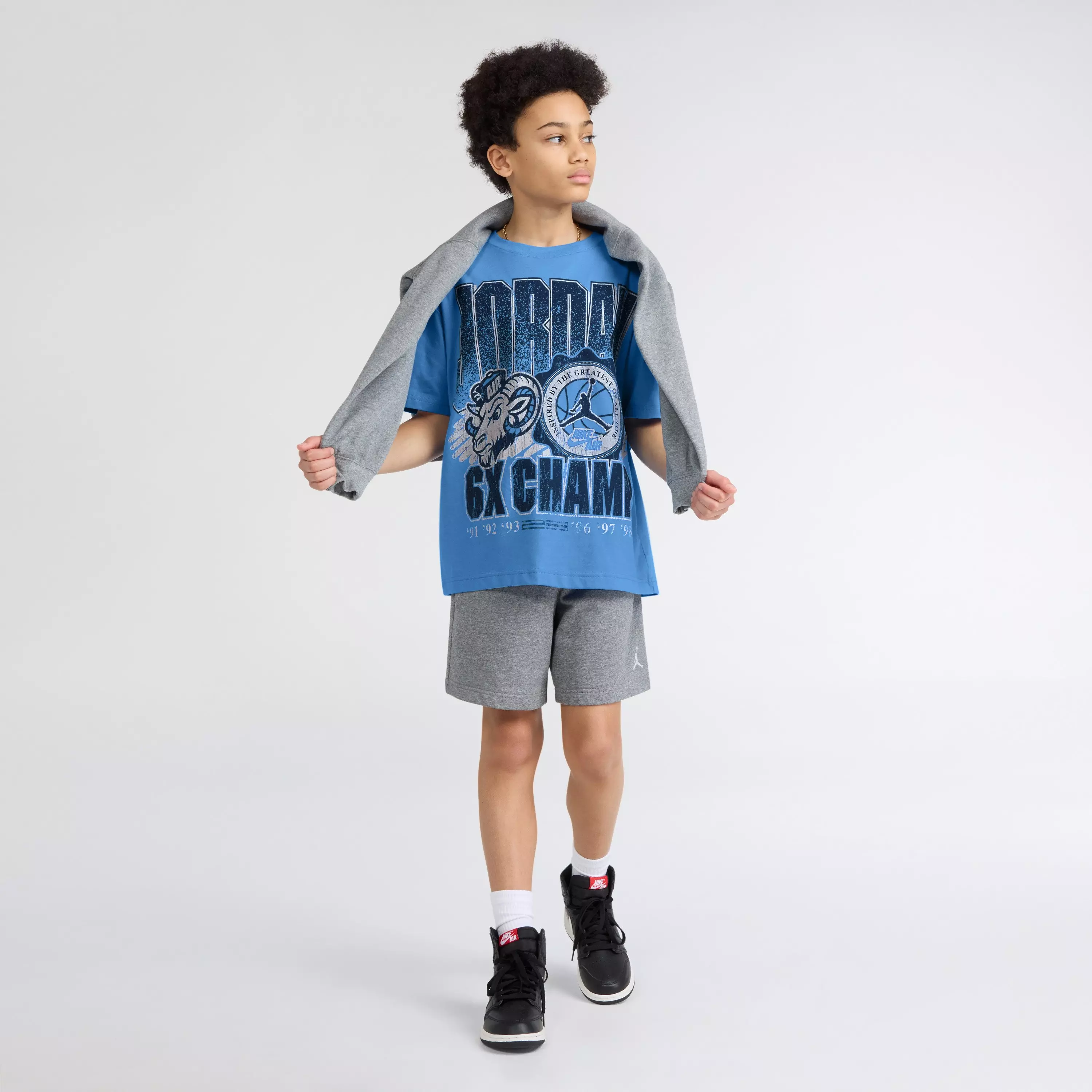 Jordan Big Boys' 6X Champ Tee - Blue - CAROLINA BLUE