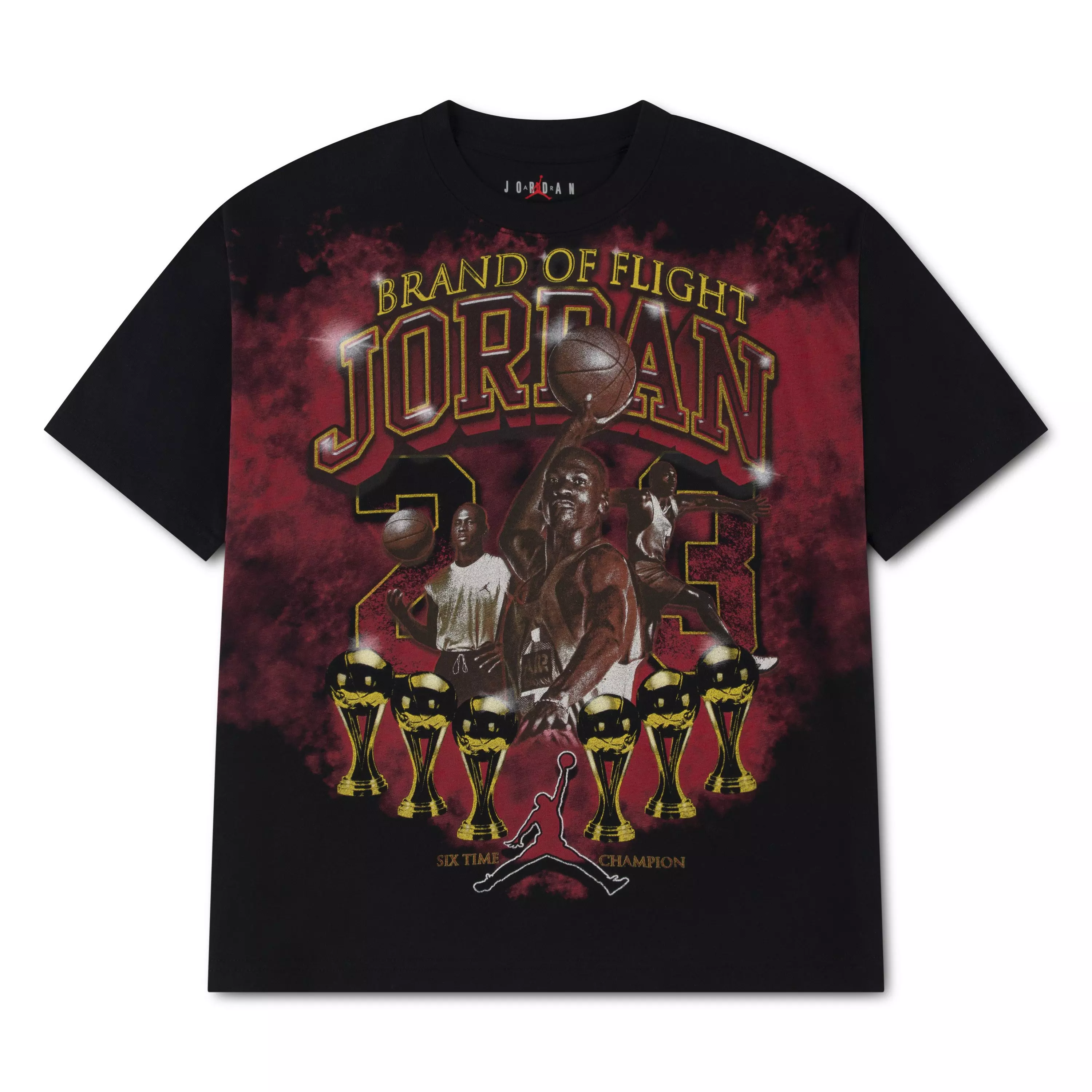 Jordan Big Boys' Brand Of Flight Tee - BLACK/RED