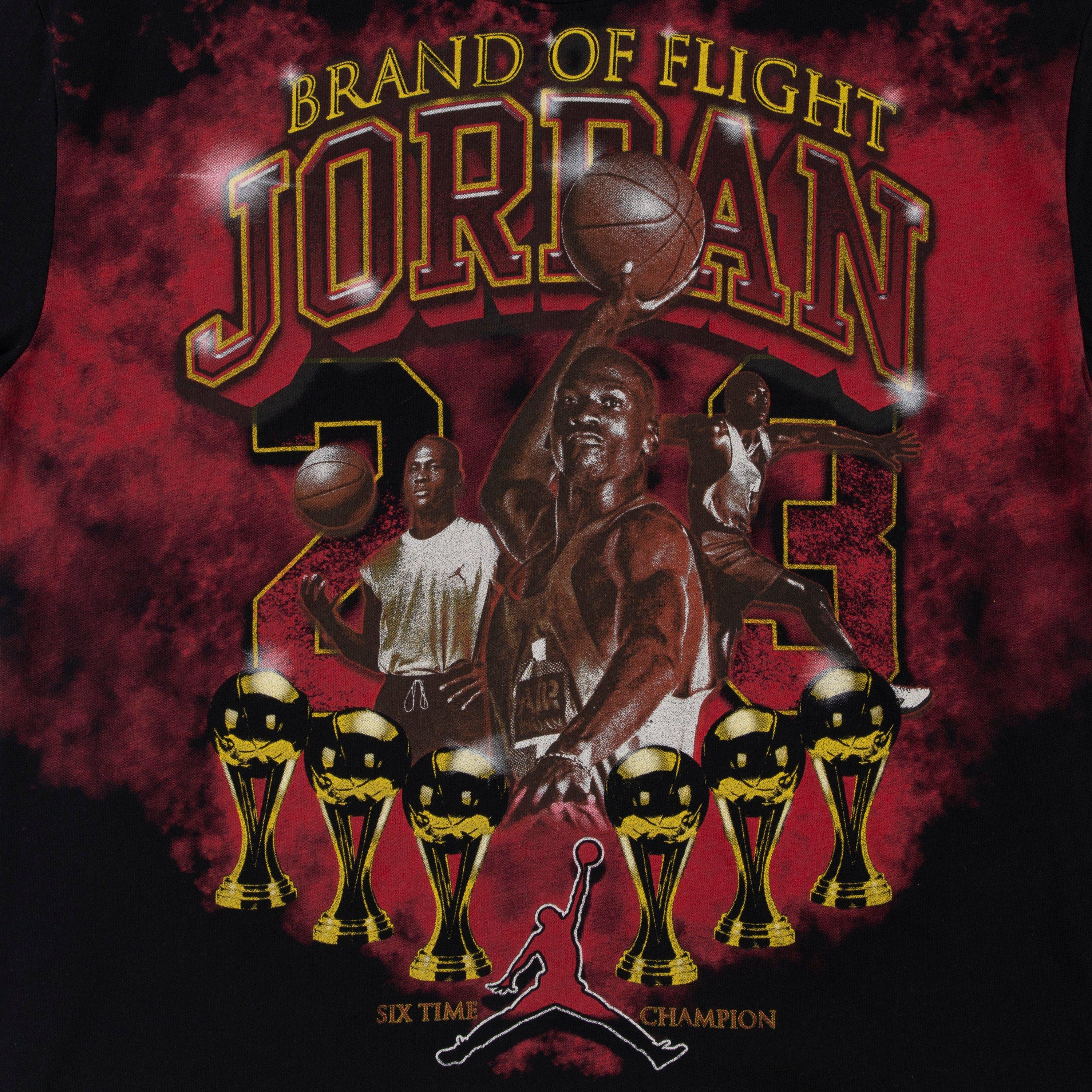 Jordan Big Boys' Brand Of Flight Tee - BLACK/RED Thumbnail View 3