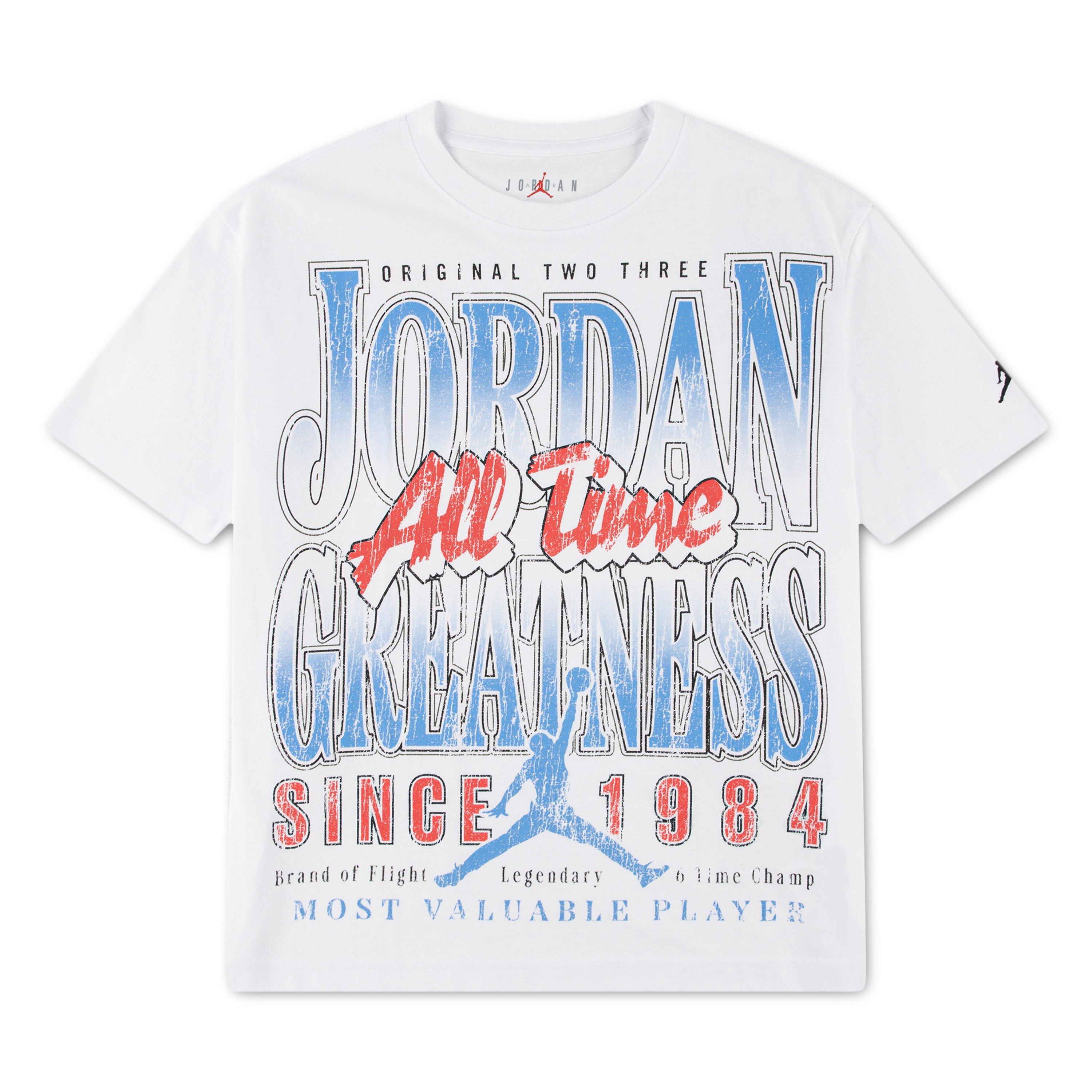 Jordan Big Boys' All Time Greatness Tee - WHITE Thumbnail View 1