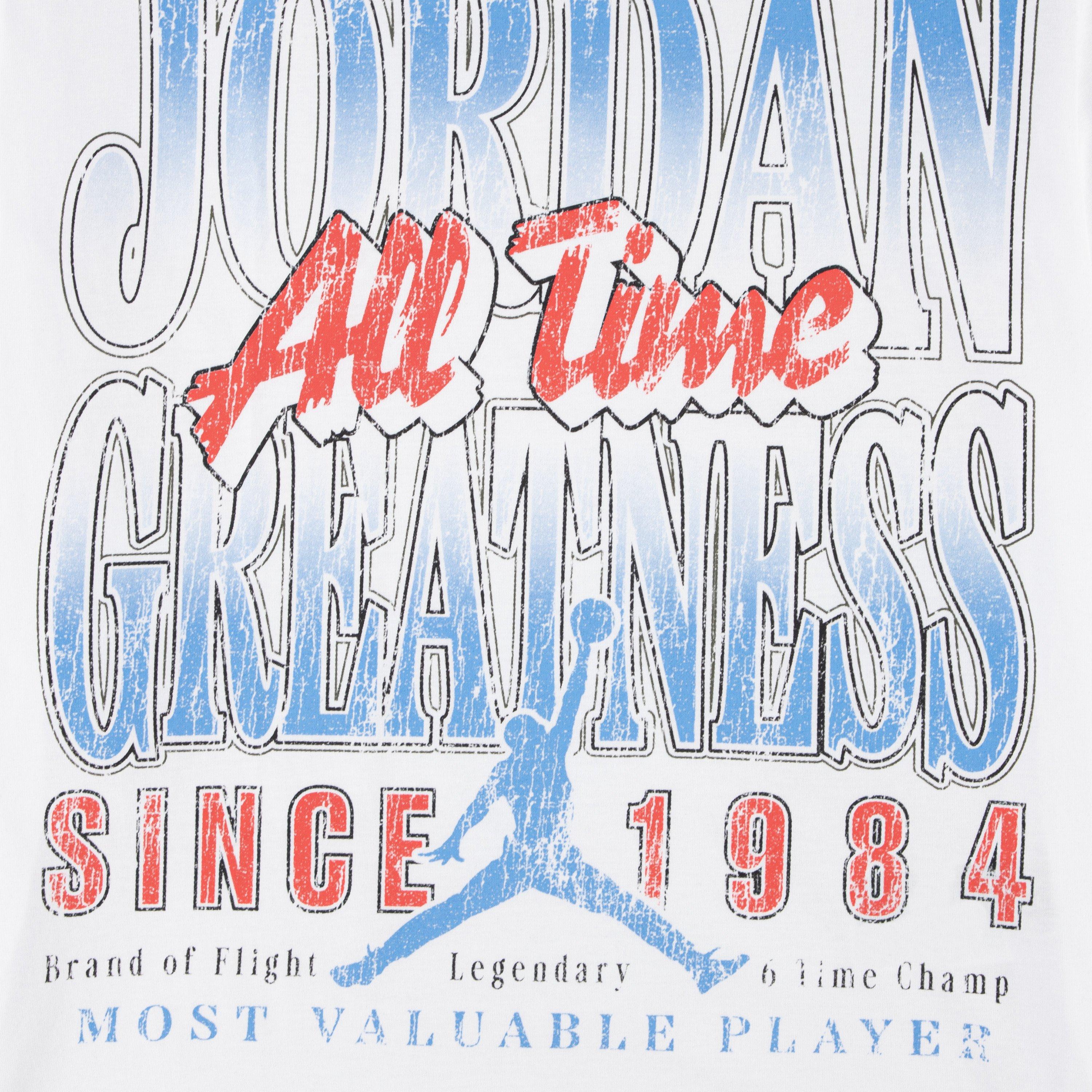 Jordan Big Boys' All Time Greatness Tee - WHITE Thumbnail View 3