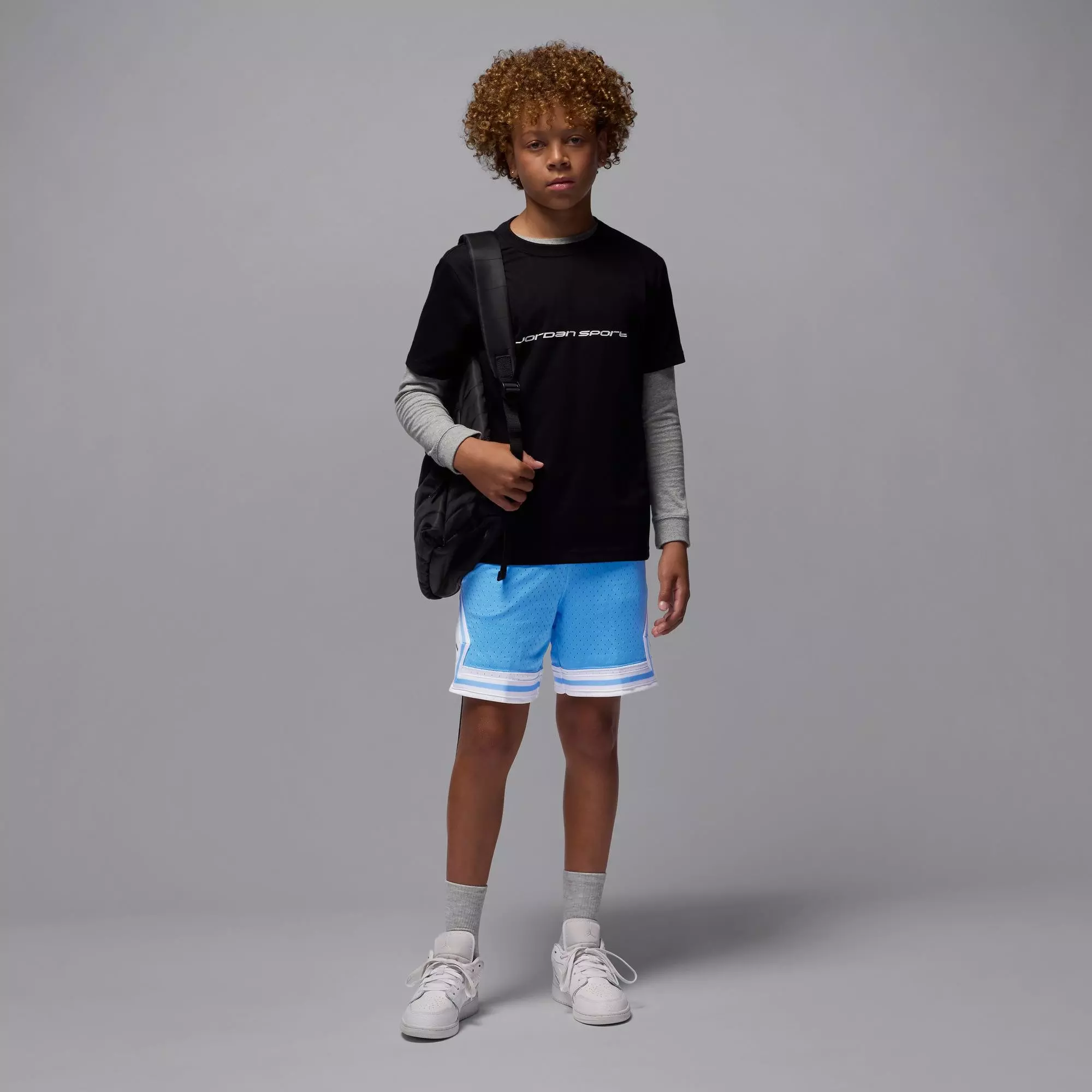 Jordan Big Boys' Legend Blue Diamond Shorts - CAROLINA BLUE